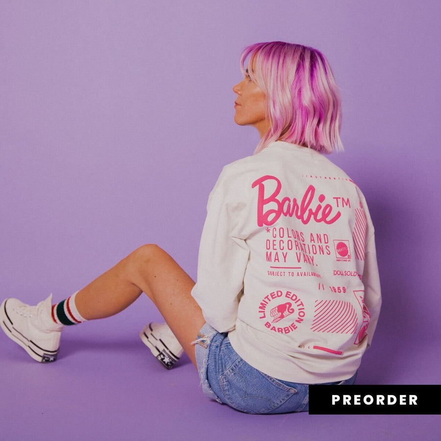***PREORDER*** Adult Unisex Sweatshirt Boxy Fit - Barbie PREORDER - Mattel Barbie Collection by RAGS