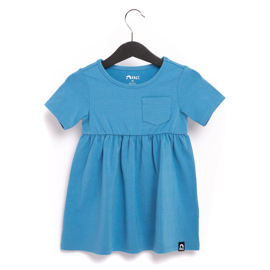 Essentials Short Sleeve with Chest Pocket Dress - 'Parisian Blue'