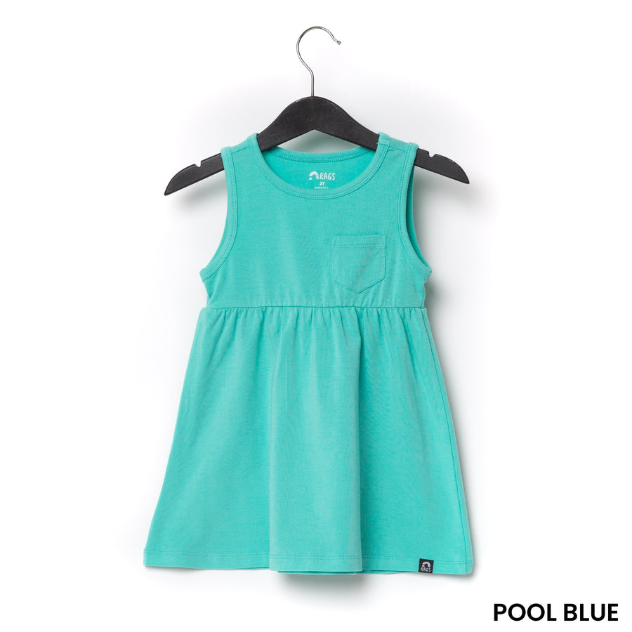 Essentials Tank With Chest Pocket Dress - 'Pool Blue'