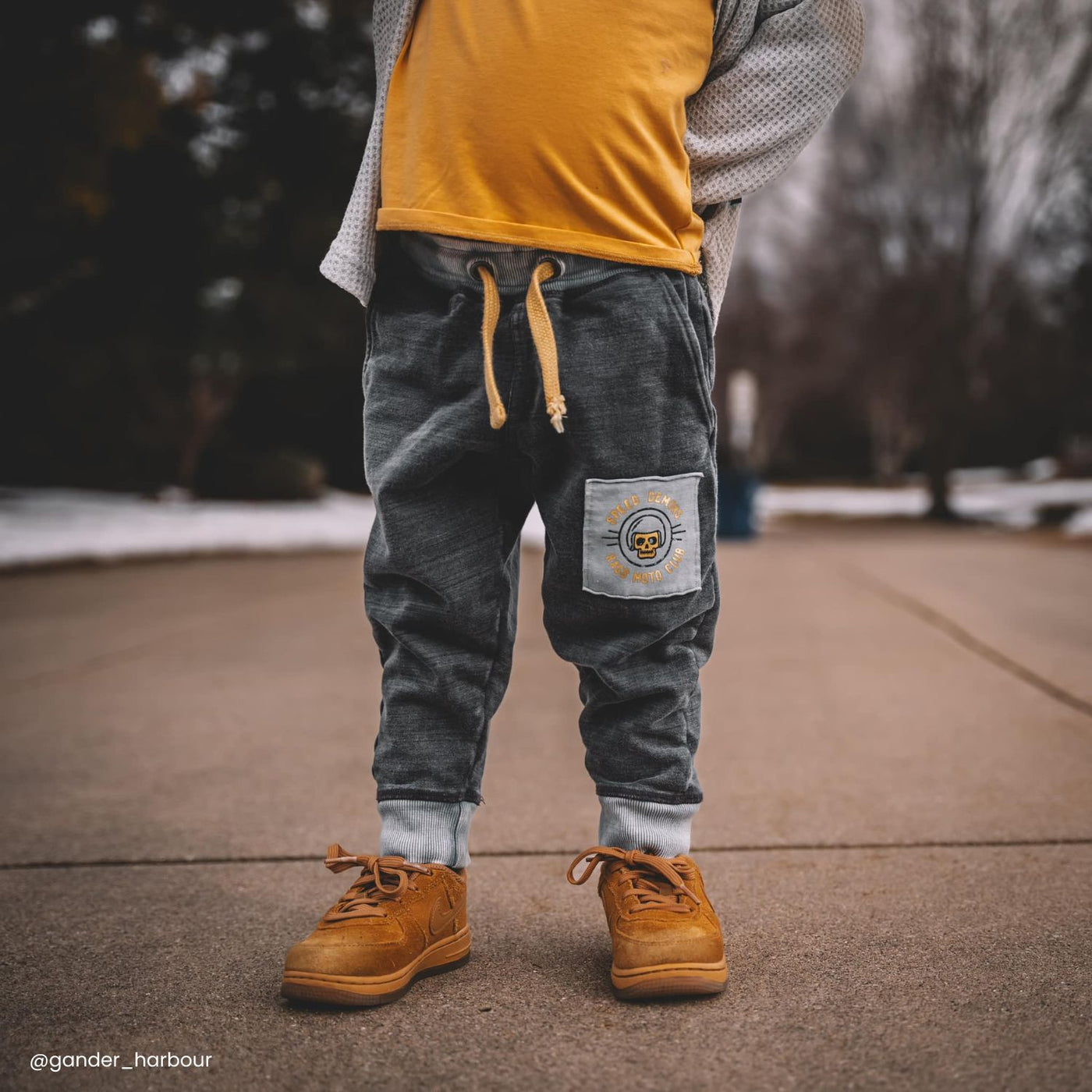 Relaxed Fit Kids Joggers - 'Denim Moto Club'