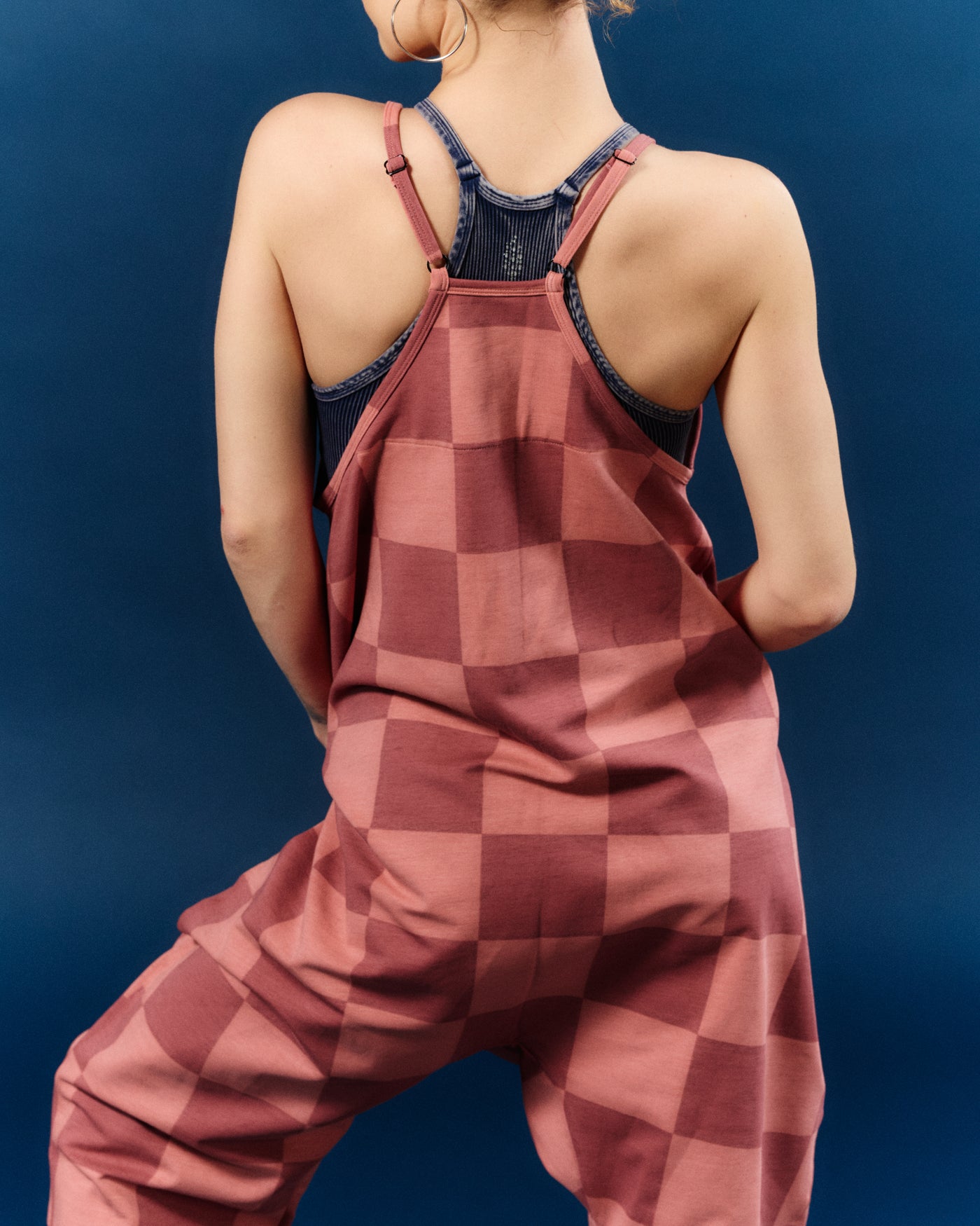 Women's Tank Romper - Pink Check