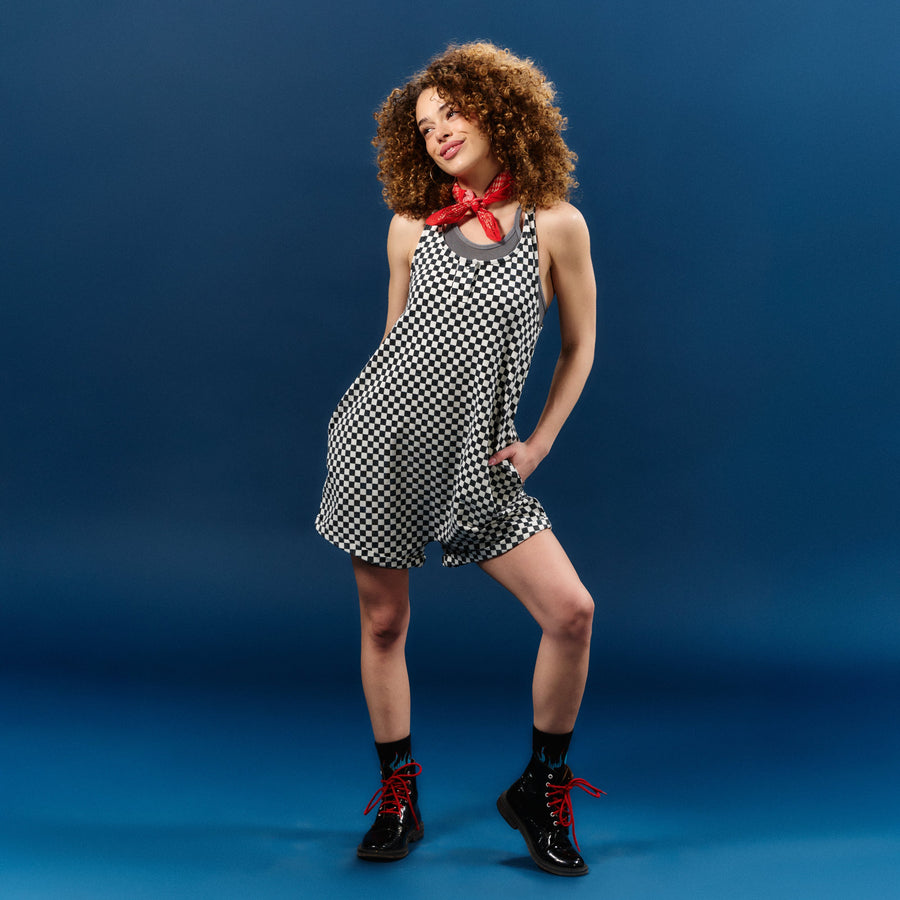 The Shortie - 'Black & White Mini check'