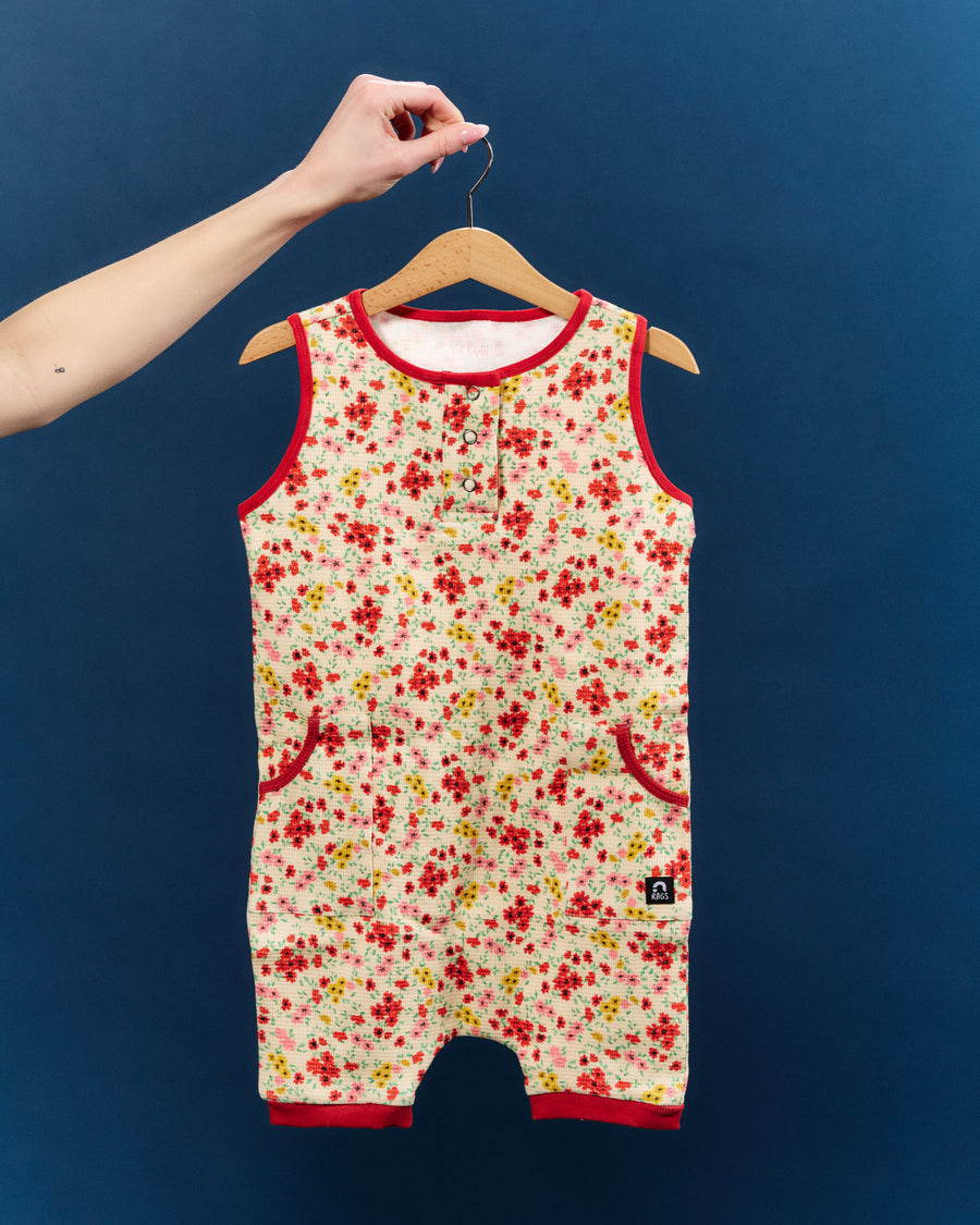 Waffle Rag Romper - Floral