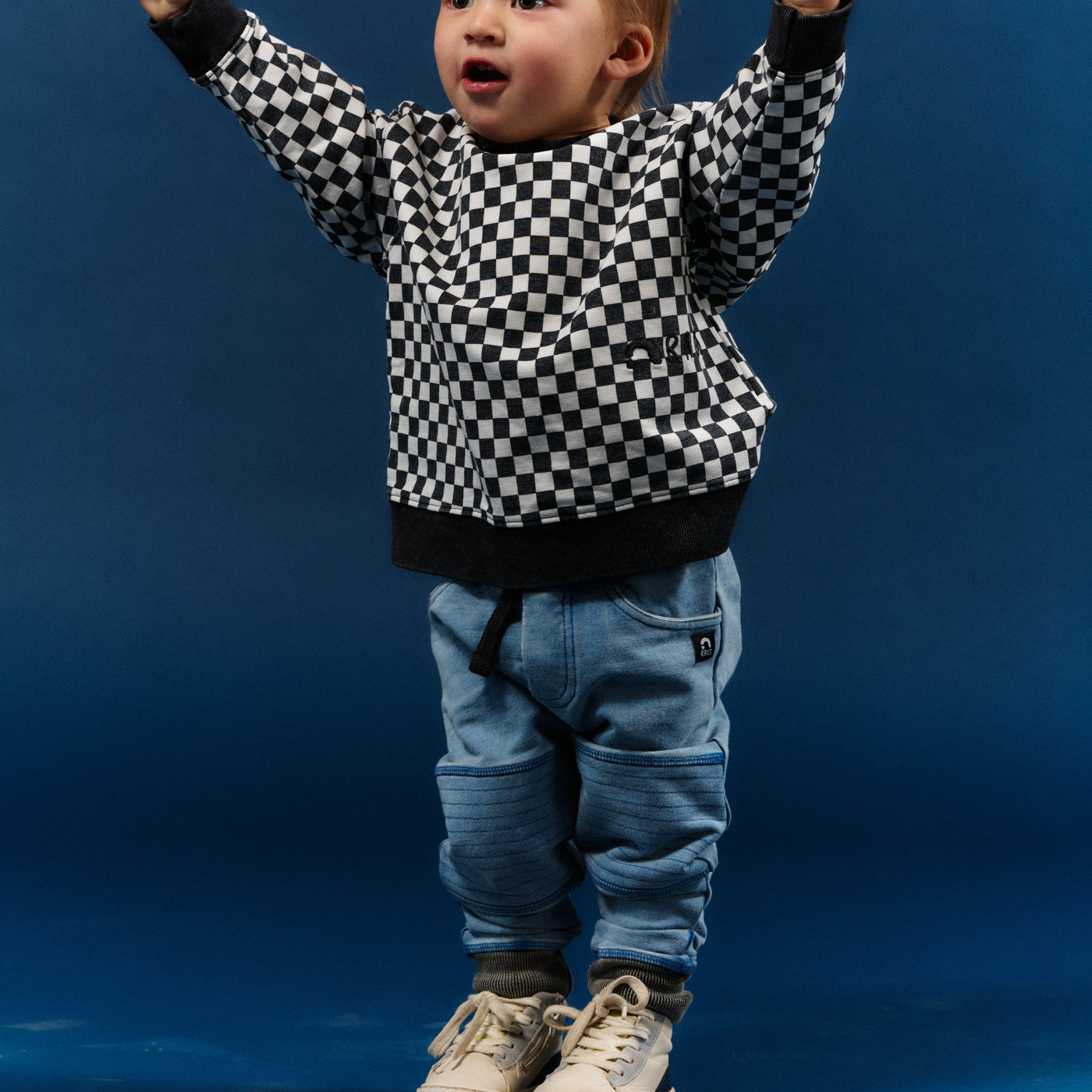 Kids Moto Joggers - 'Light Indigo Denim'