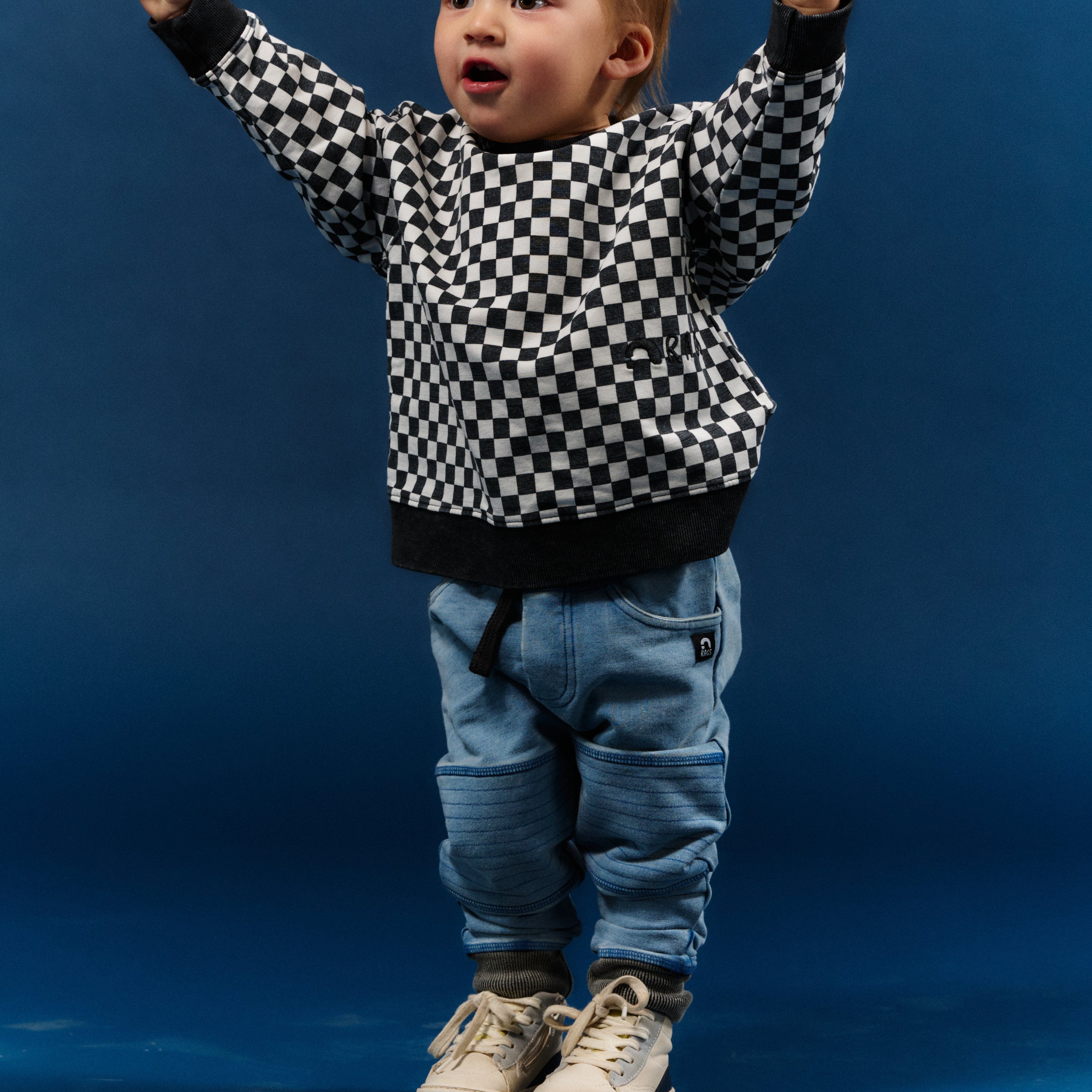 Kids Moto Joggers - 'Light Indigo Denim'