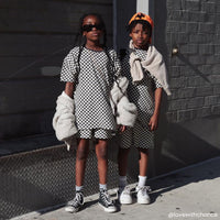 Essentials Drop Shoulder Kids Tee - Mini Check