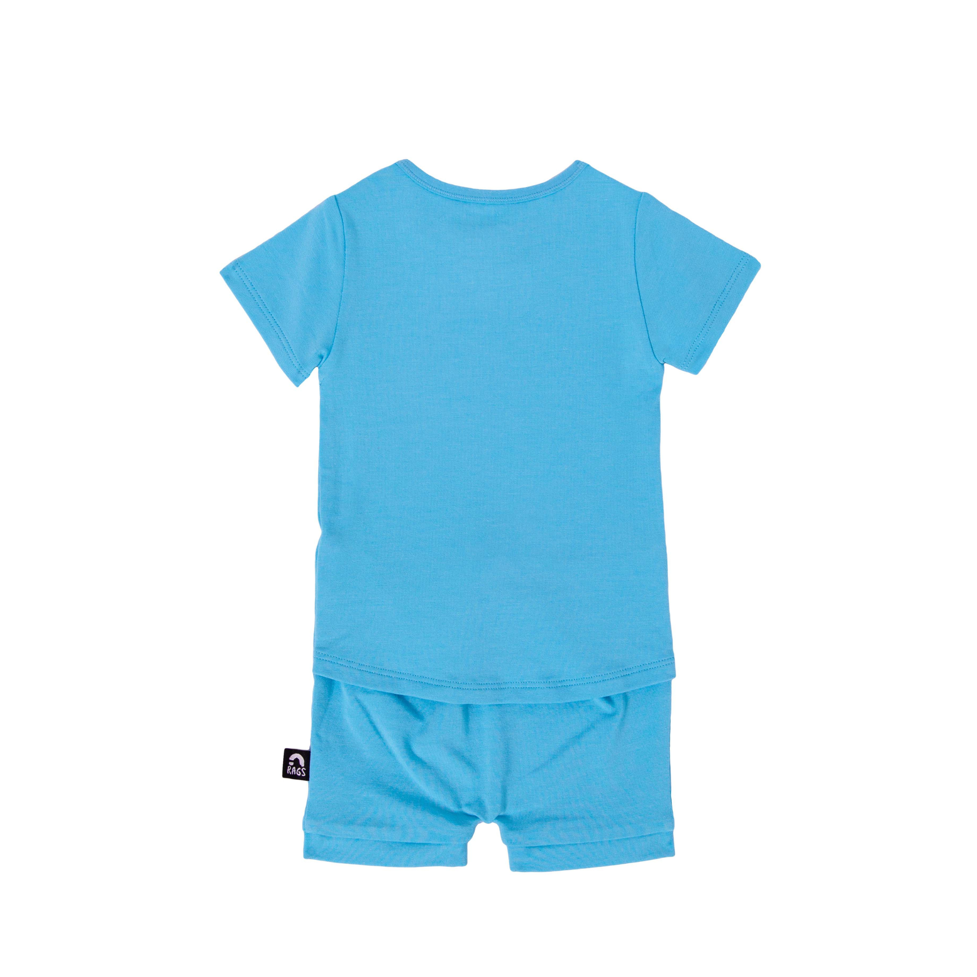 Essentials Infant Peekabooty™ Short Sleeve Short Rag Romper - 'Crystal Sea'