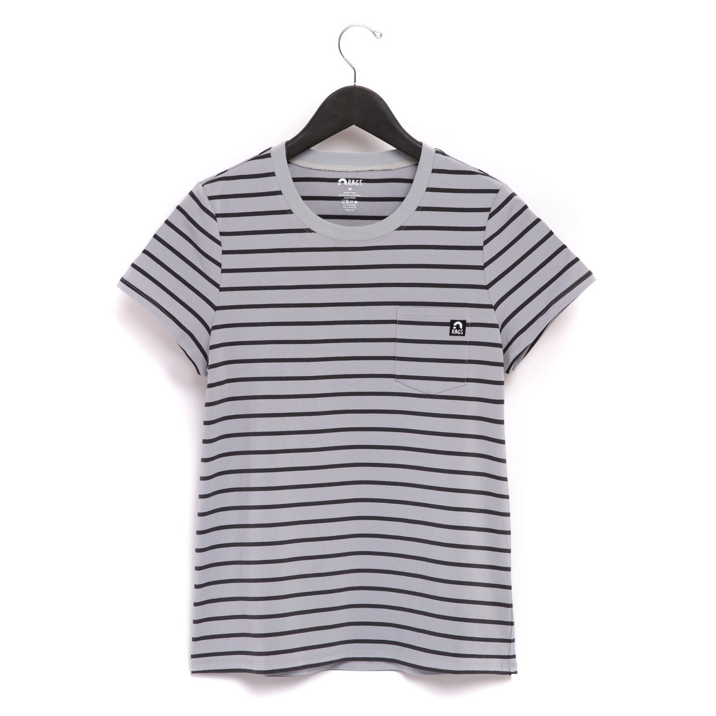 Essentials Women's Pocket Tee - 'Quarry Stripe (FINAL SALE)'