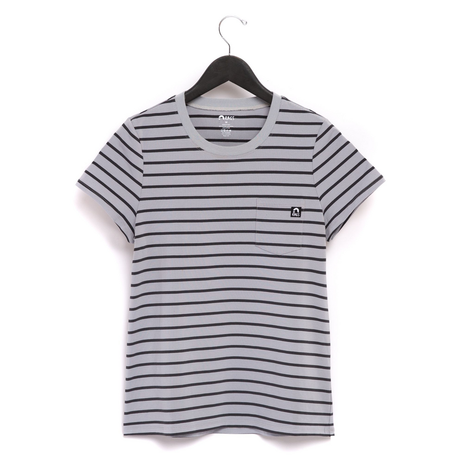 Essentials Women's Pocket Tee - 'Quarry Stripe (FINAL SALE)'