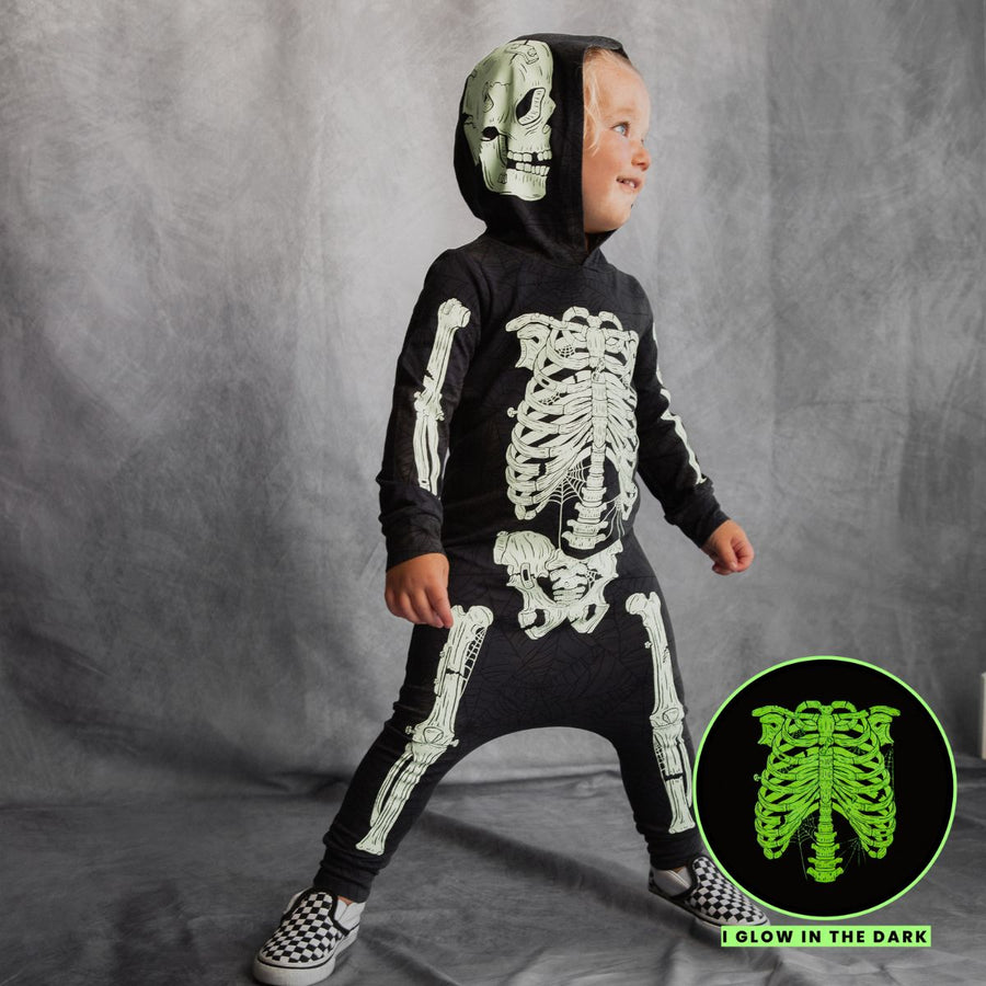 Rag Romper - 'Full body Skelly' - Black