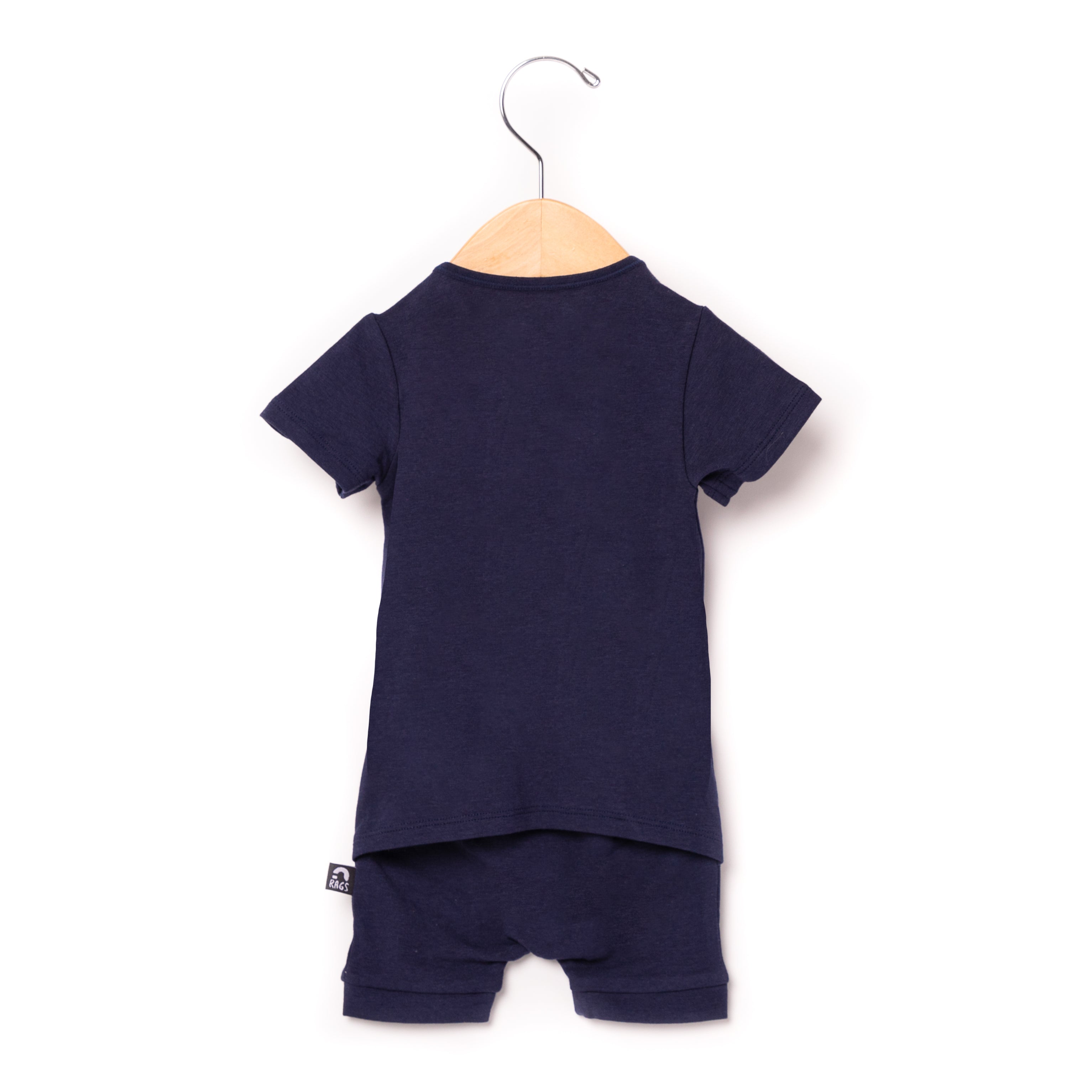 Essentials Infant Peekabooty™ Short Sleeve Short Rag Romper - 'Navy'