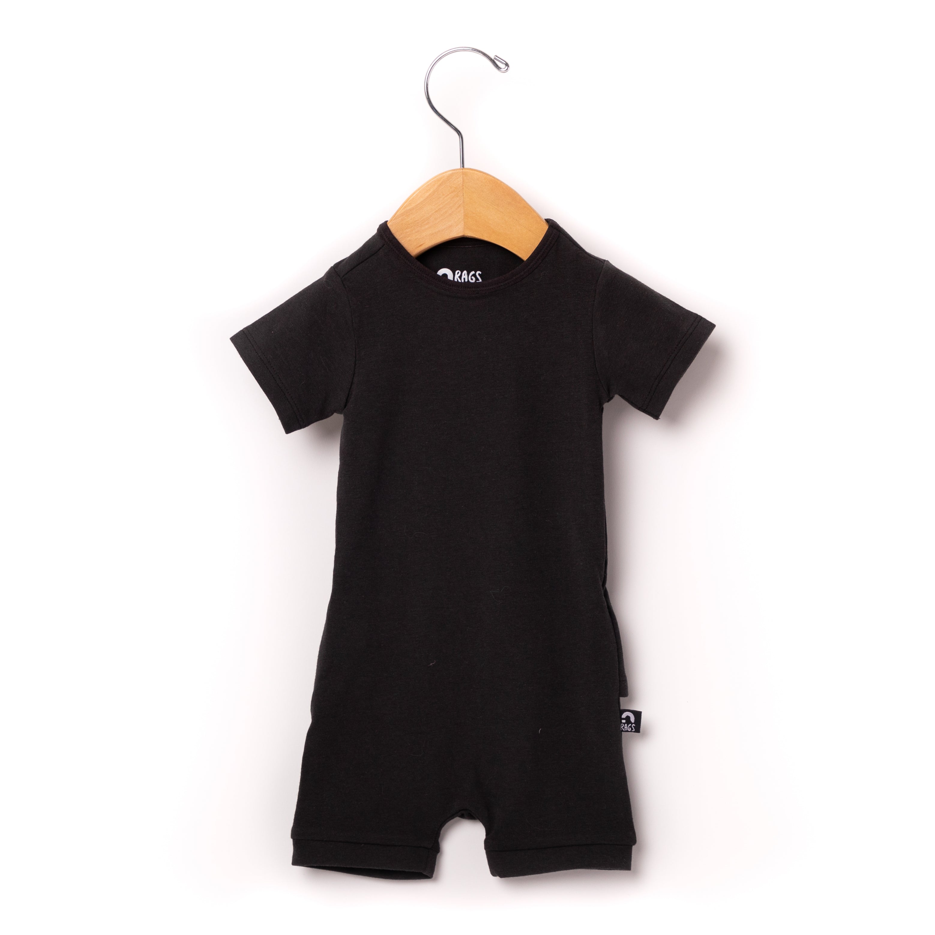 Essentials Infant Peekabooty™ Short Sleeve Short Rag Romper - 'Phantom'