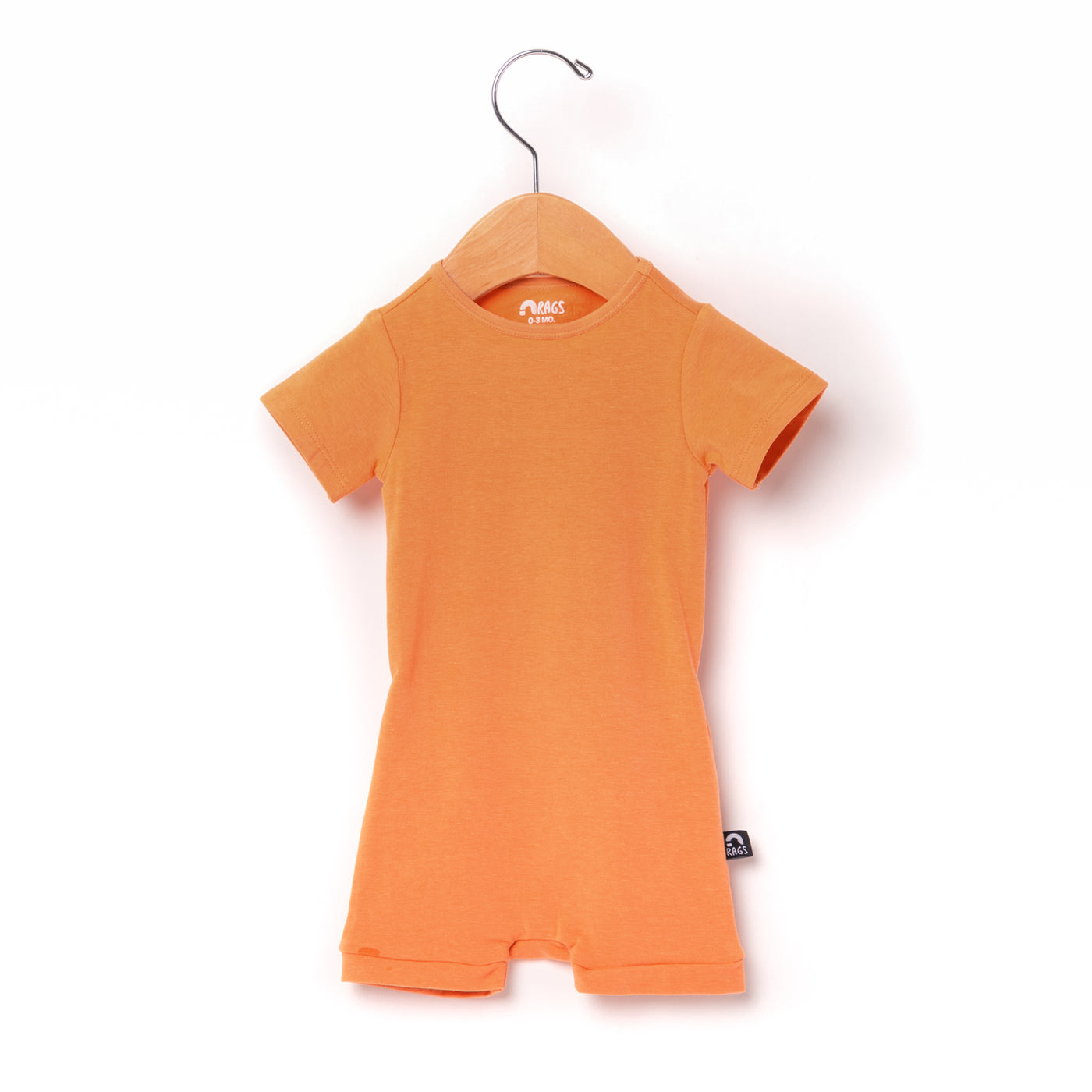 Essentials Infant Peekabooty™ Short Sleeve Short Rag Romper - 'Tangerine (FINAL SALE)'