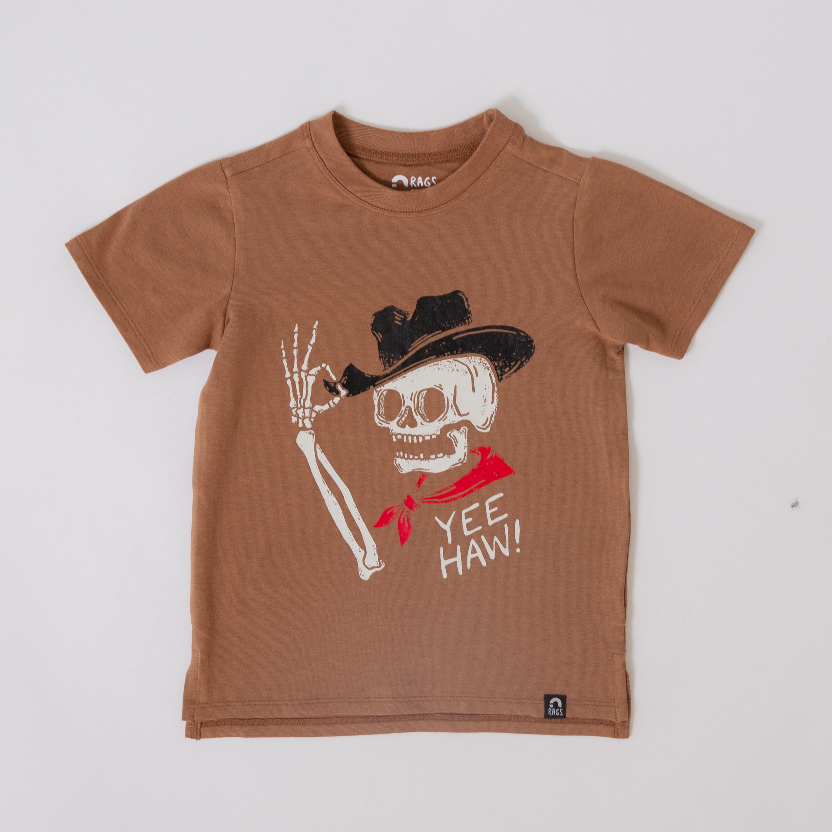 Short Sleeve Tee  - Yee Haw in Camel