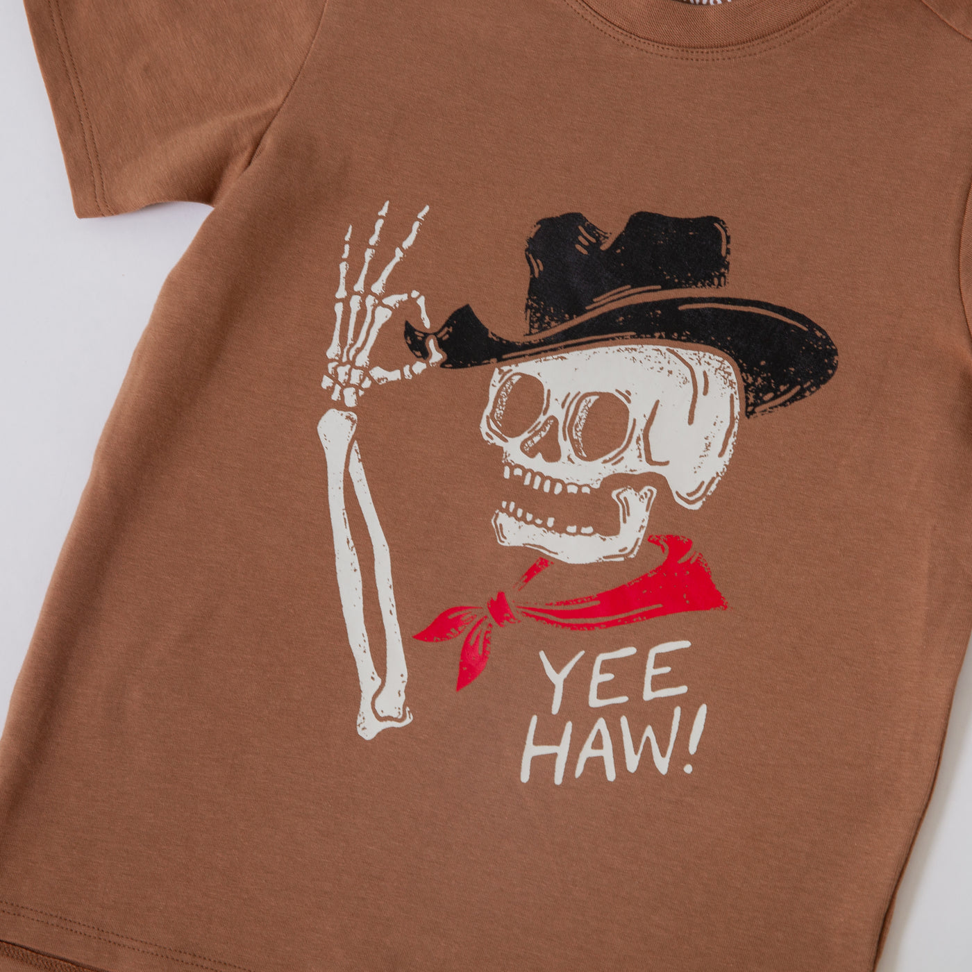 Short Sleeve Tee  - Yee Haw in Camel