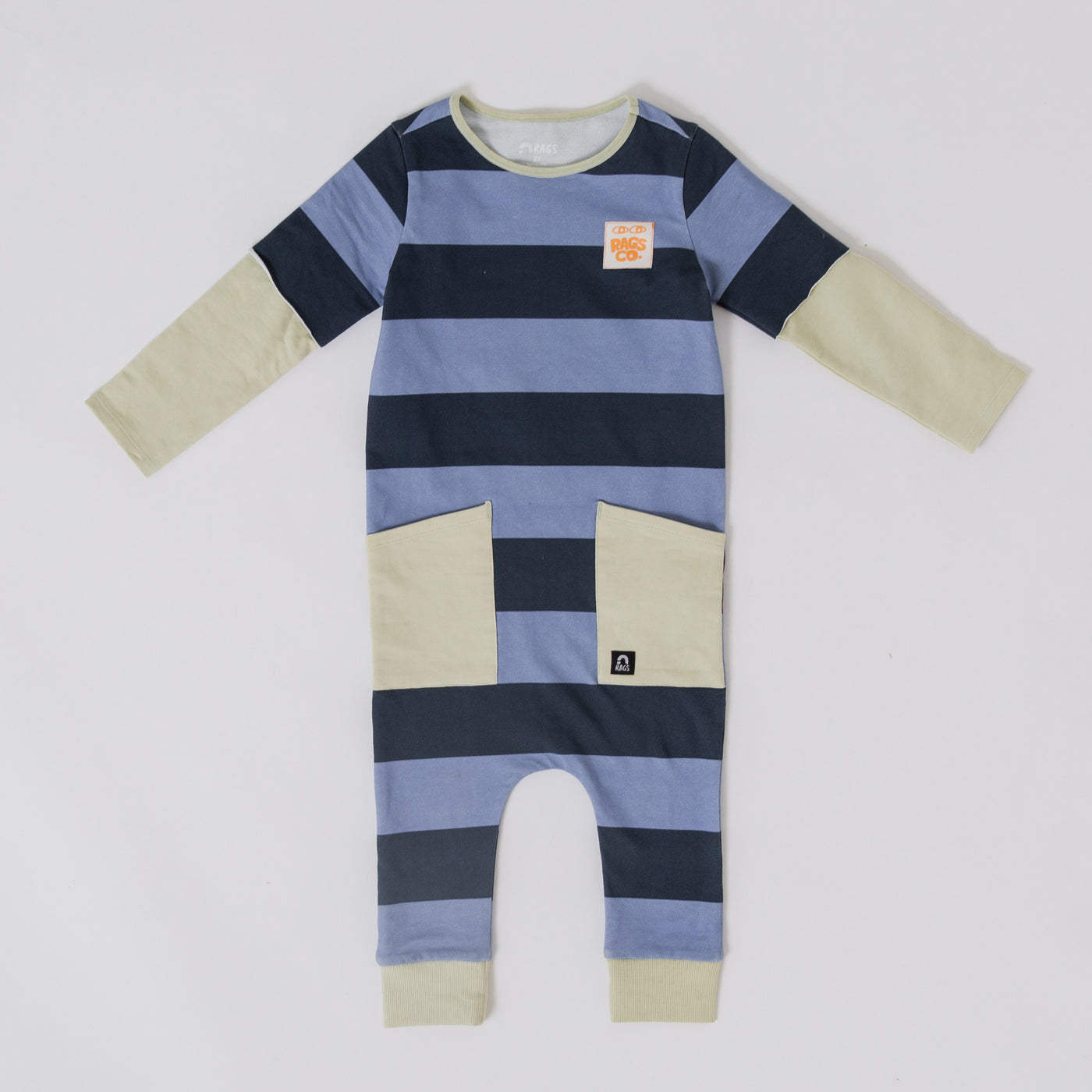 Rag Romper - Blue Stripe