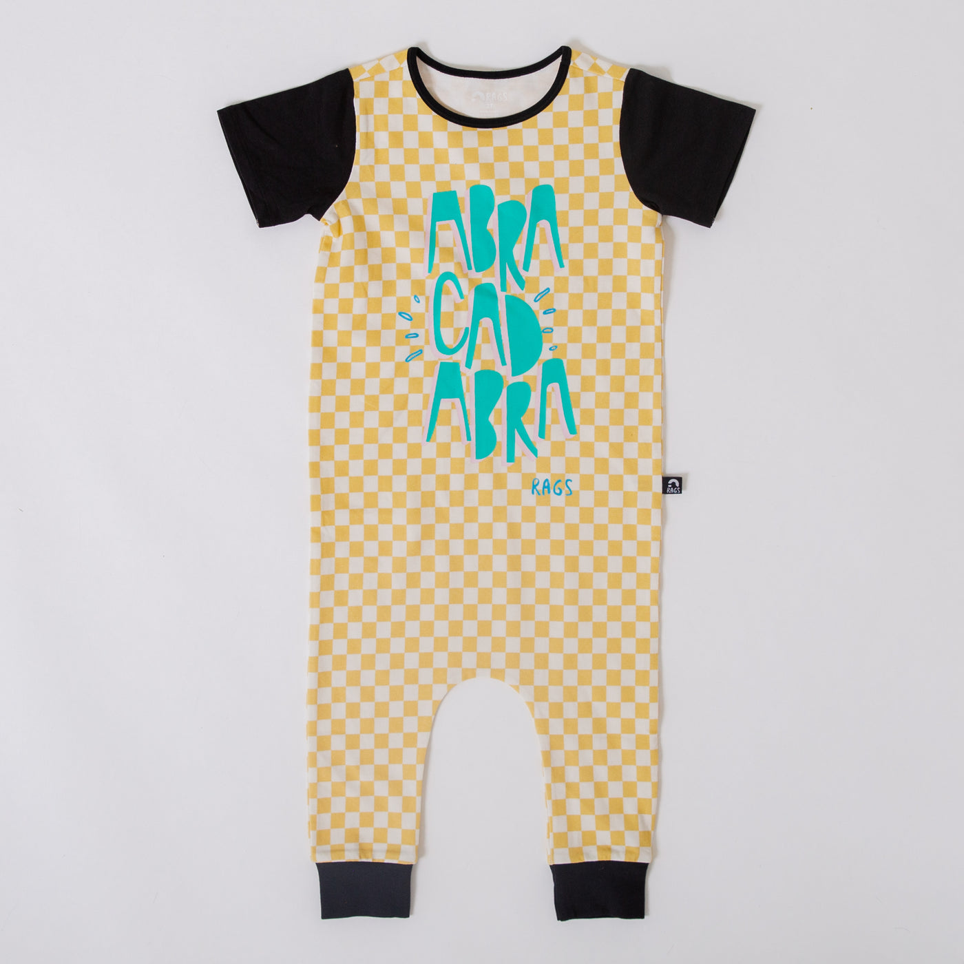 Rag Romper - Abra Cadabra in Yellow Check