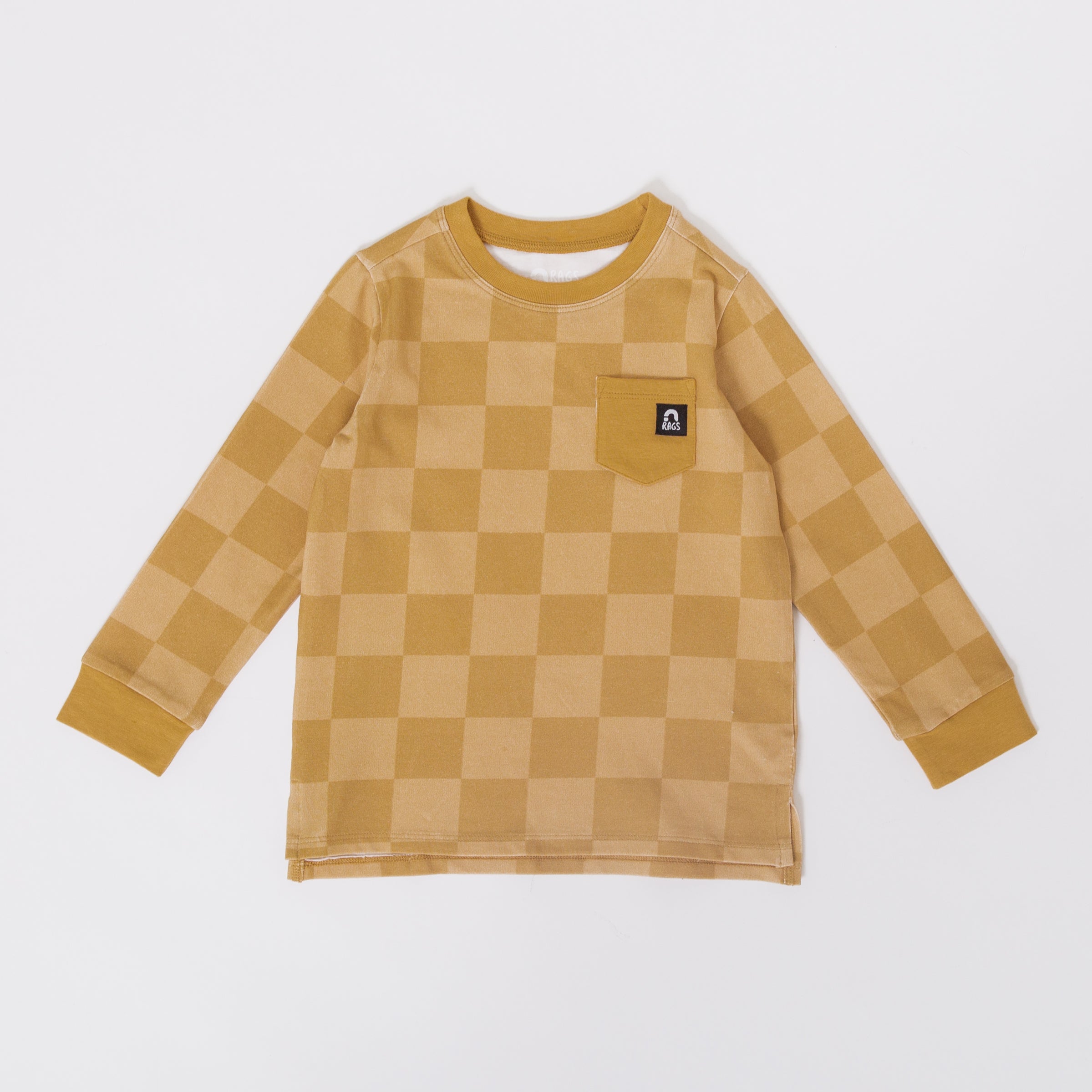 Long Sleeve Tee - Golden Check