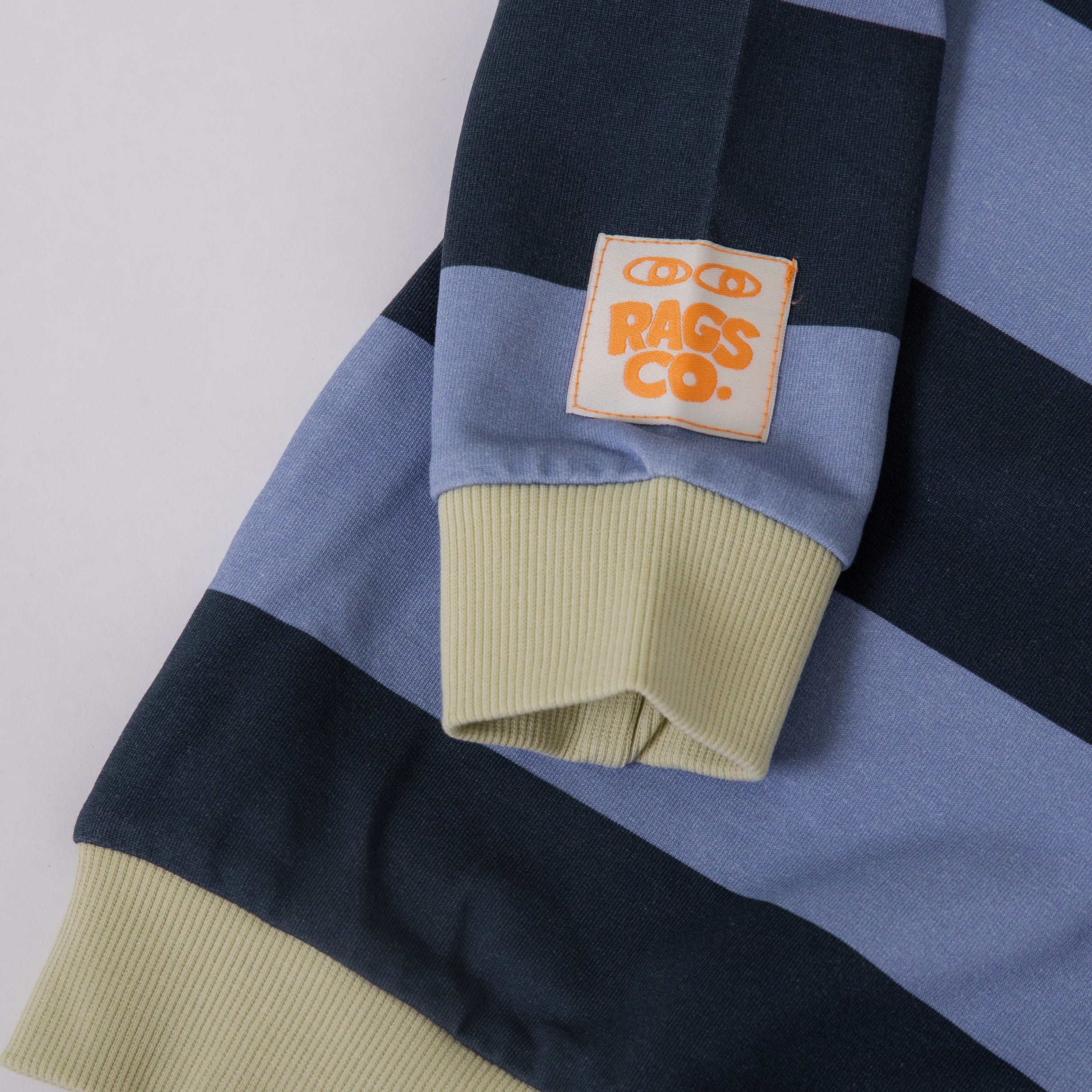 Drop Shoulder Crewneck - Blue Stripe