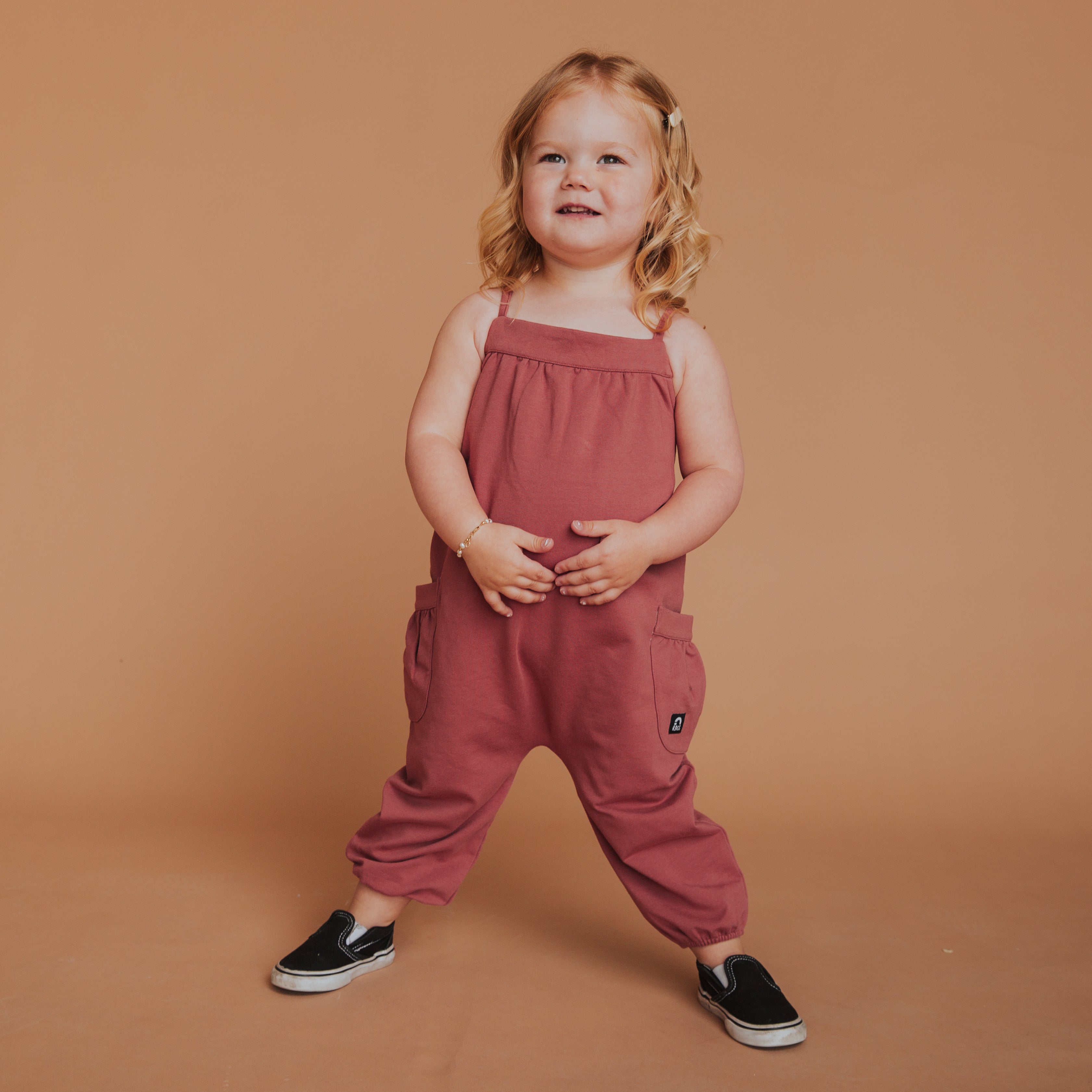 Girls Jumper with Side Pockets - Light Mahogany Wash