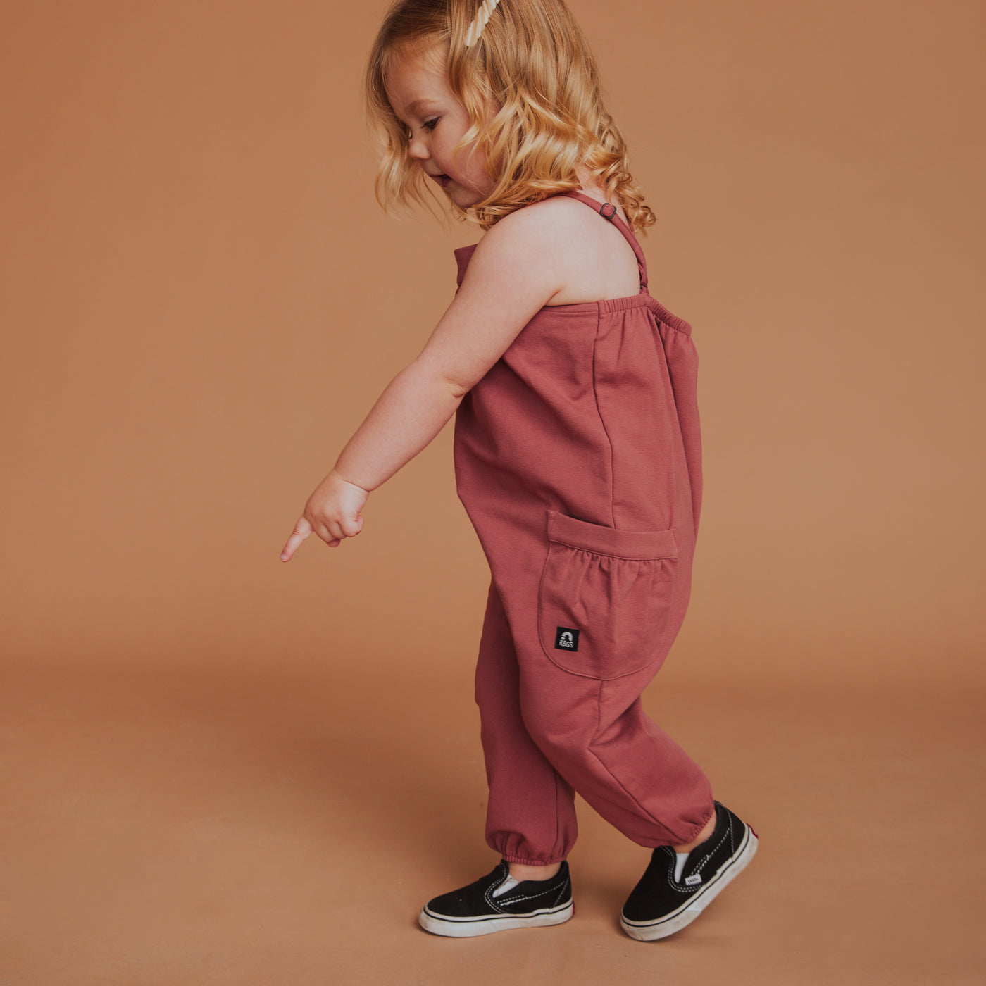 Girls Jumper with Side Pockets - Light Mahogany Wash