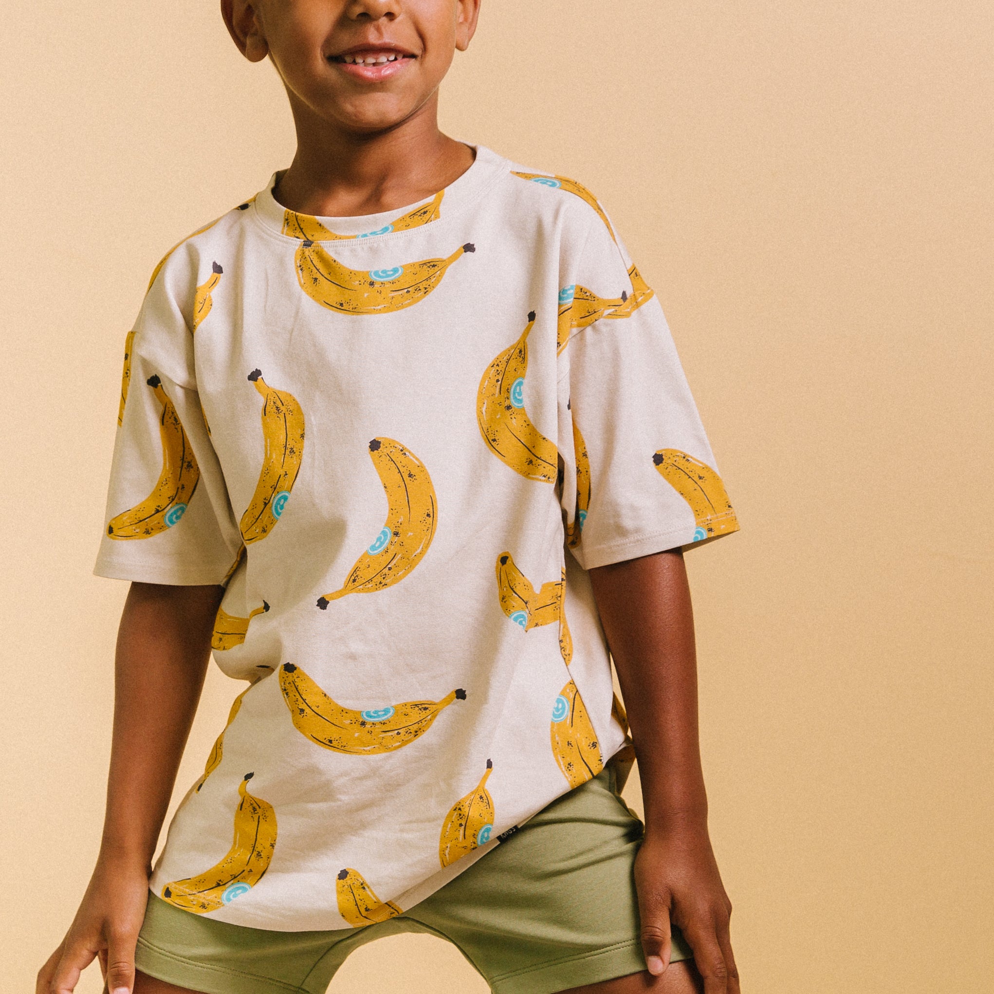 Drop Shoulder Kids Tee - 'Bananas'