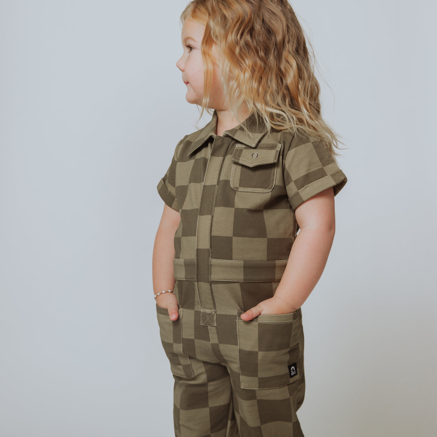 Coverall - 'Olive Mono Check'