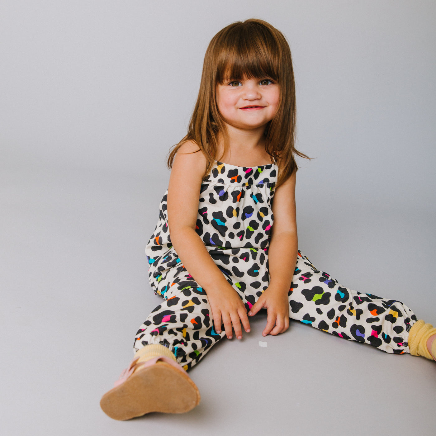 Girls Jumper with Side Pockets - 'Neon Leopard'