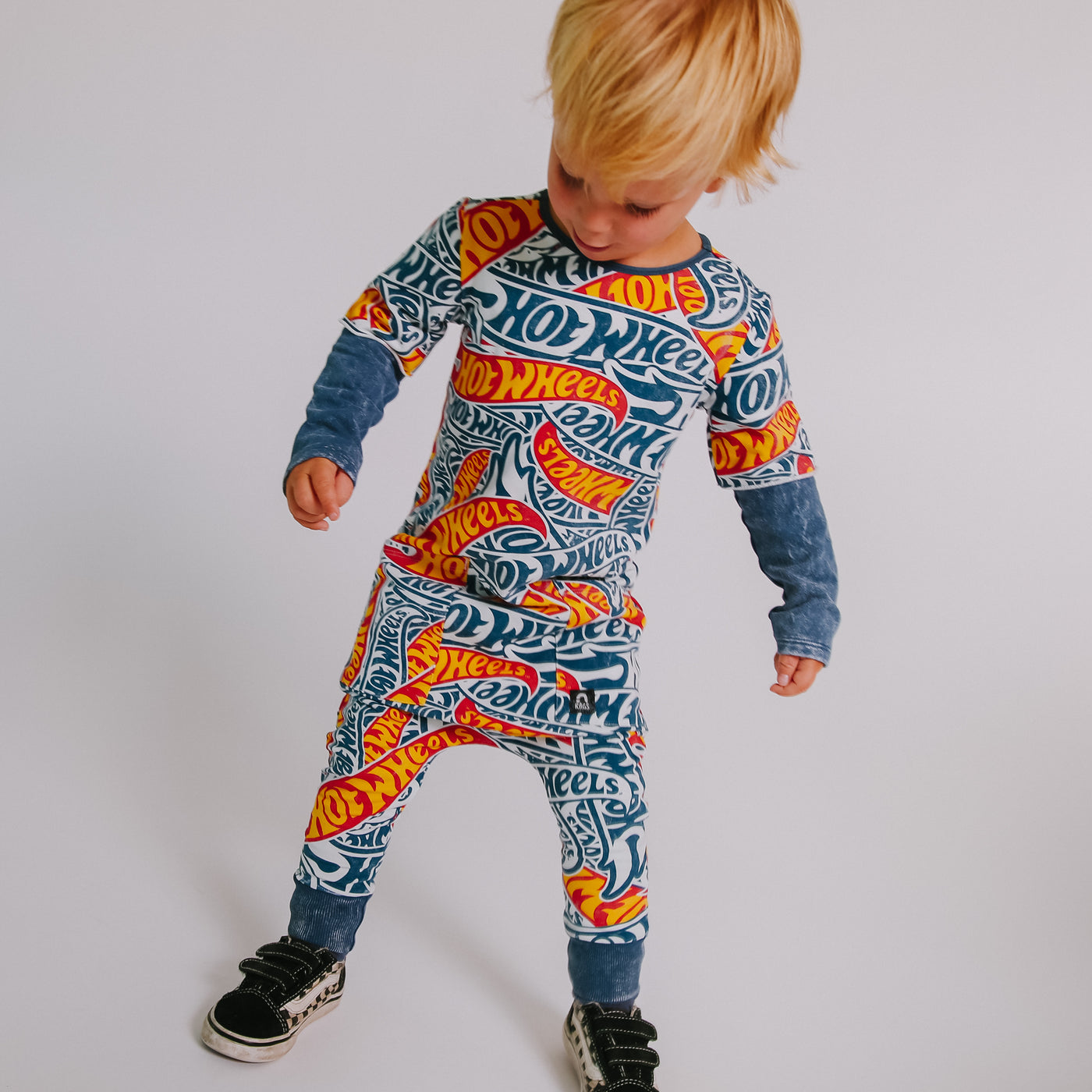 Layered Sleeve Rag Romper - Hot Wheels™ All over Print