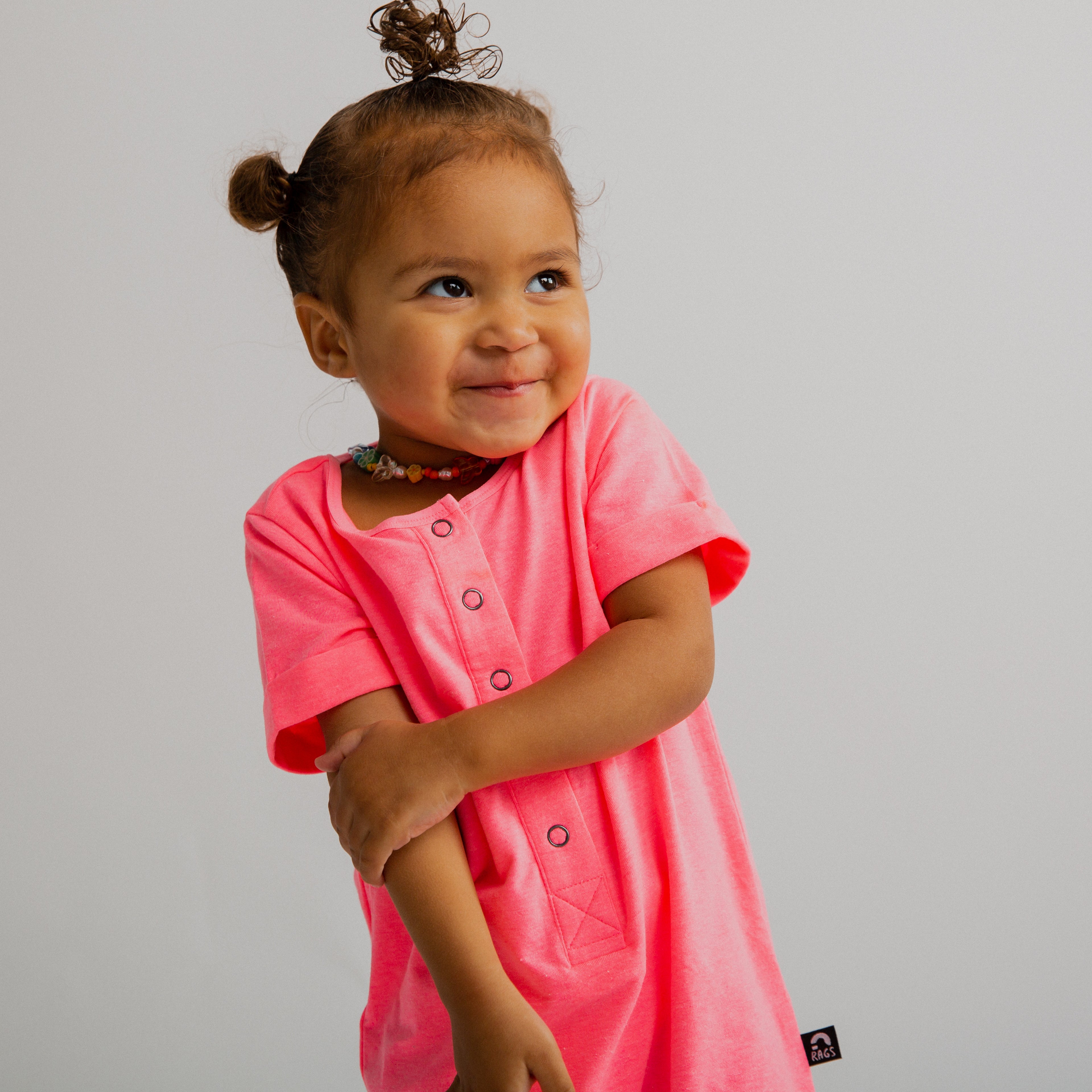 Essentials Rag Romper - Washed Neon Pink