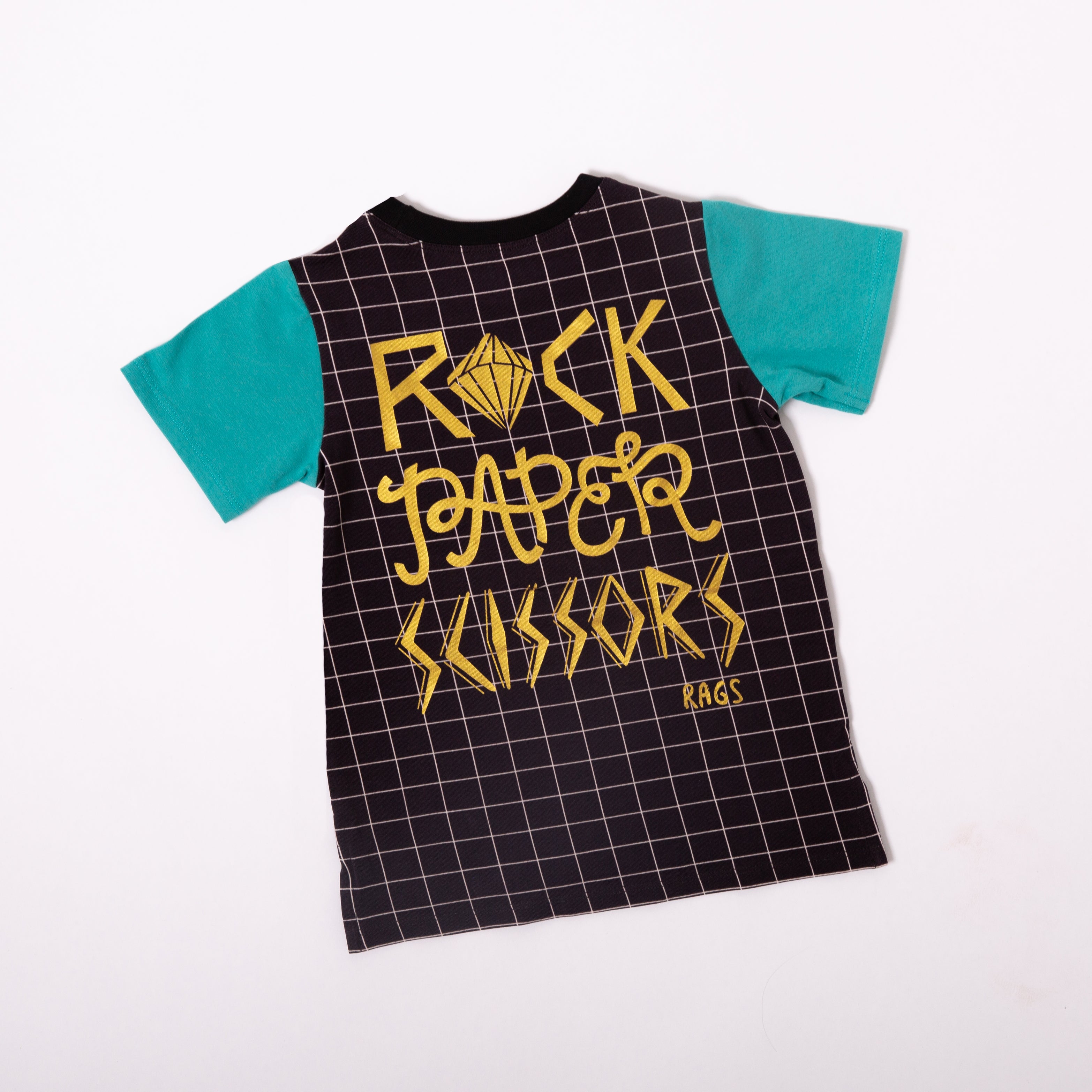 Short Sleeve Tee  - Rock Paper Scissors - Black Grid