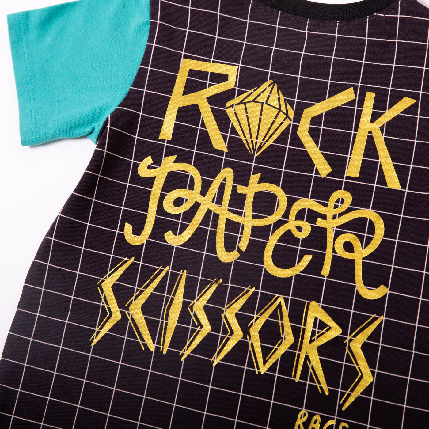 Short Sleeve Tee  - Rock Paper Scissors - Black Grid