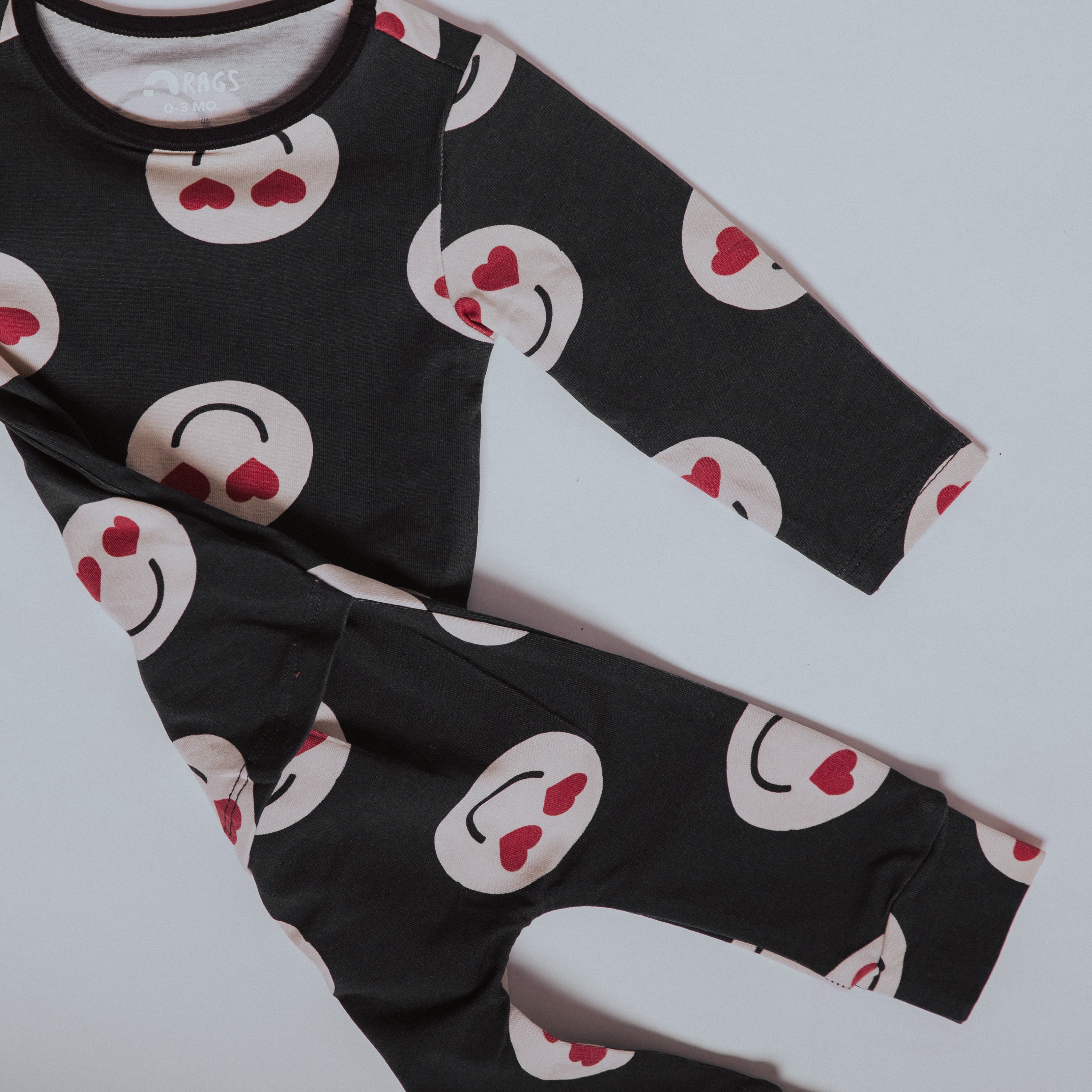 Infant Peekabooty™ Rag Romper - 'Washed Heart Eyes'