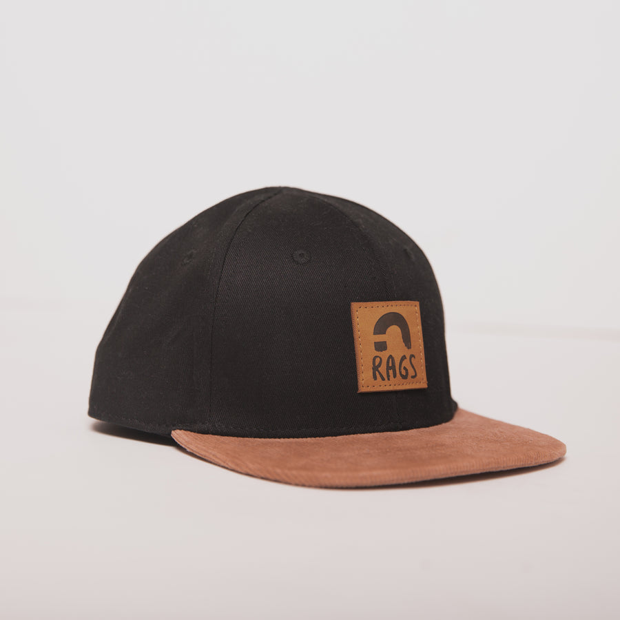 Snapback Hat - Black + Brown