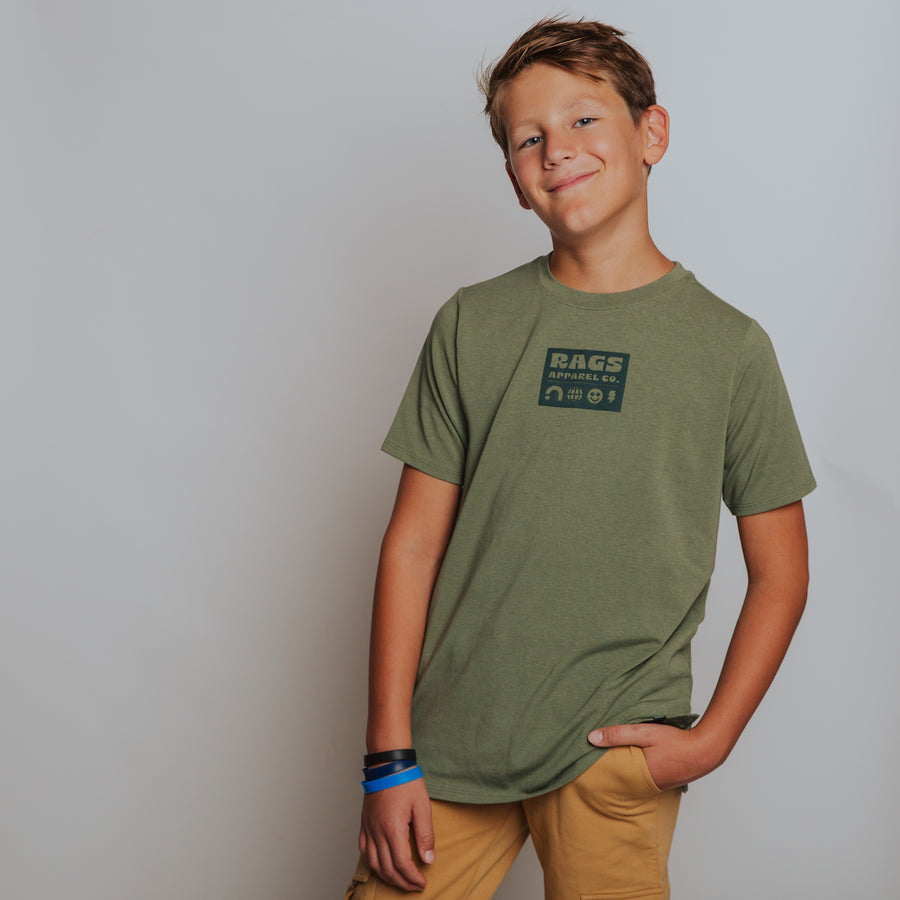 Short Sleeve Kids Tee - Olivine