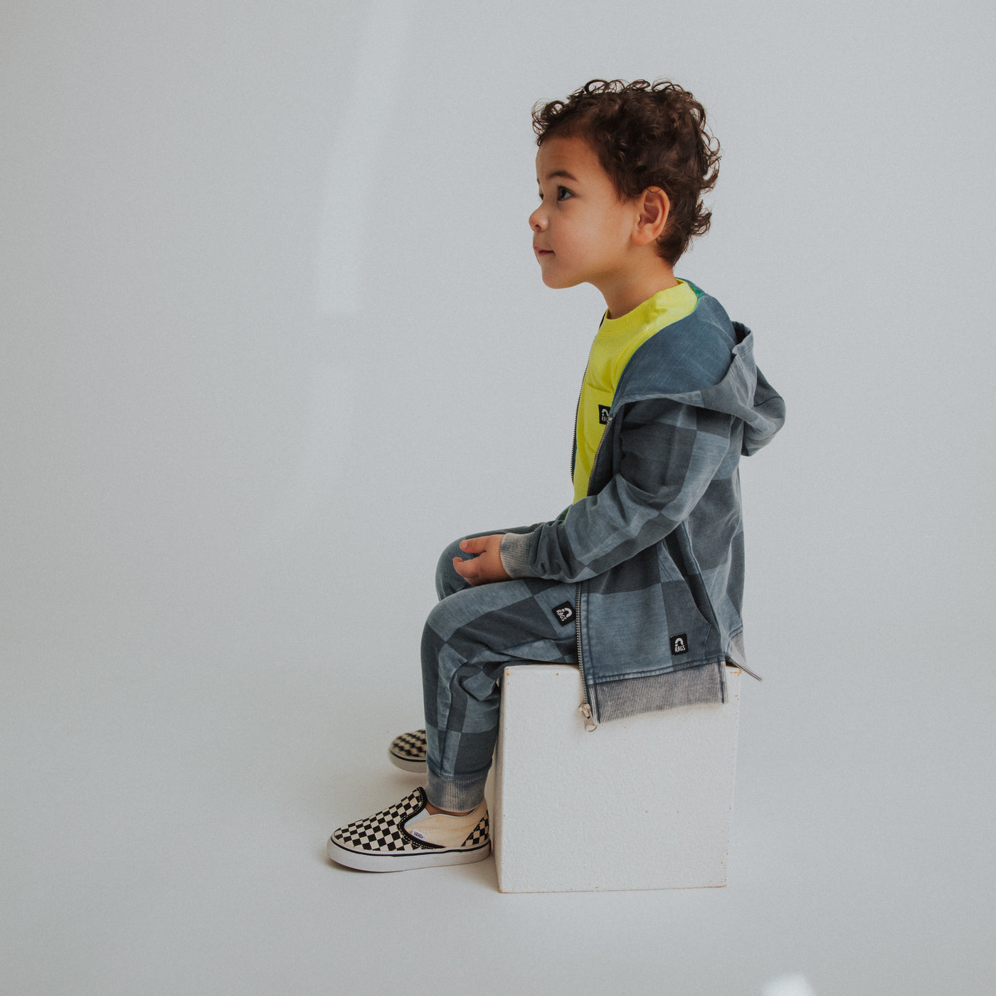 Relaxed Fit Joggers - Blue Denim Check