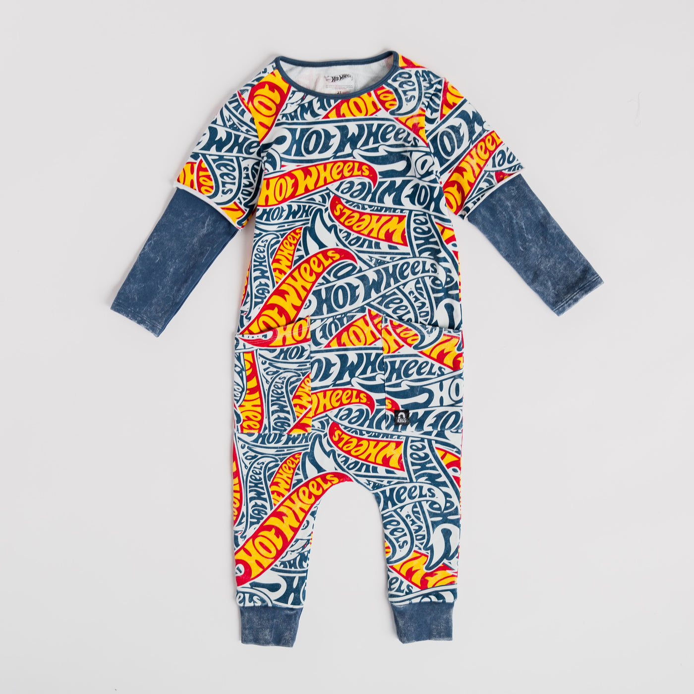 Layered Sleeve Rag Romper - Hot Wheels™ All over Print