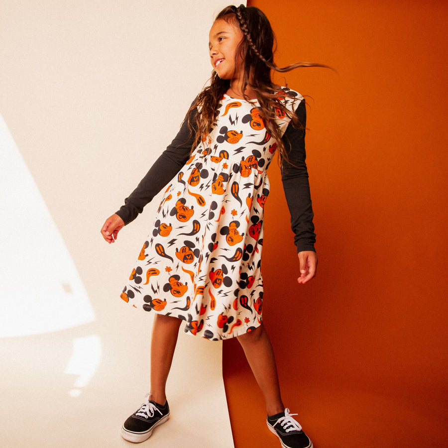 Long Sleeve Swing Dress - 'Mickey & Minnie Halloween (FINAL SALE)' - Disney Collection from RAGS