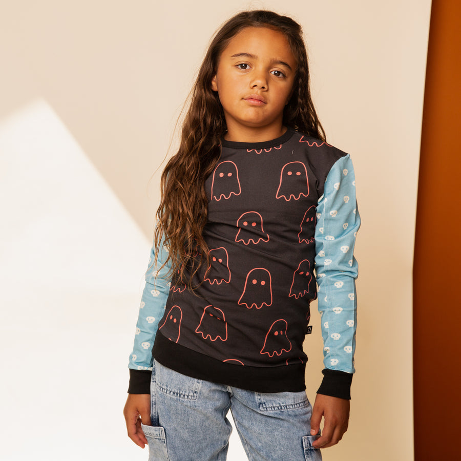 Kids Sweatshirt - 'Pink Ghosts' - RAGS Halloween Collection