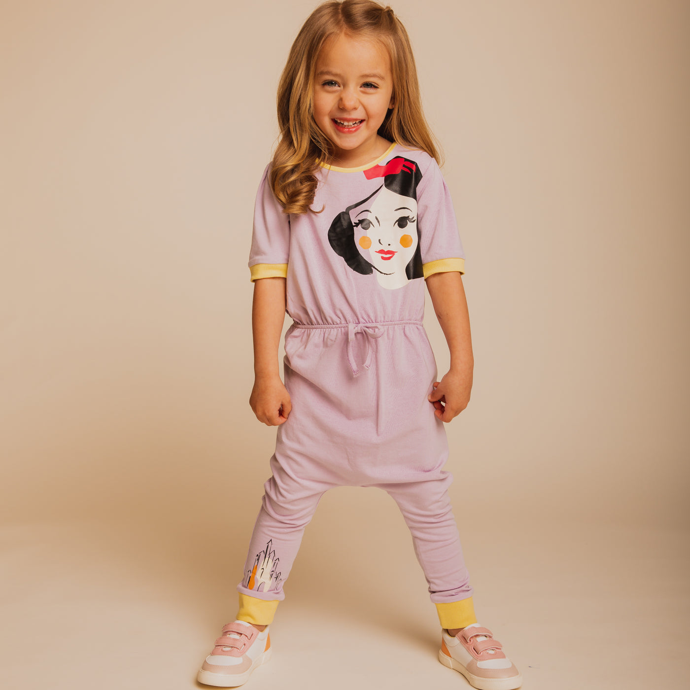 Puff Sleeve Gather Waist Rag Romper - 'Snow White' - Disney Princess Collection from RAGS