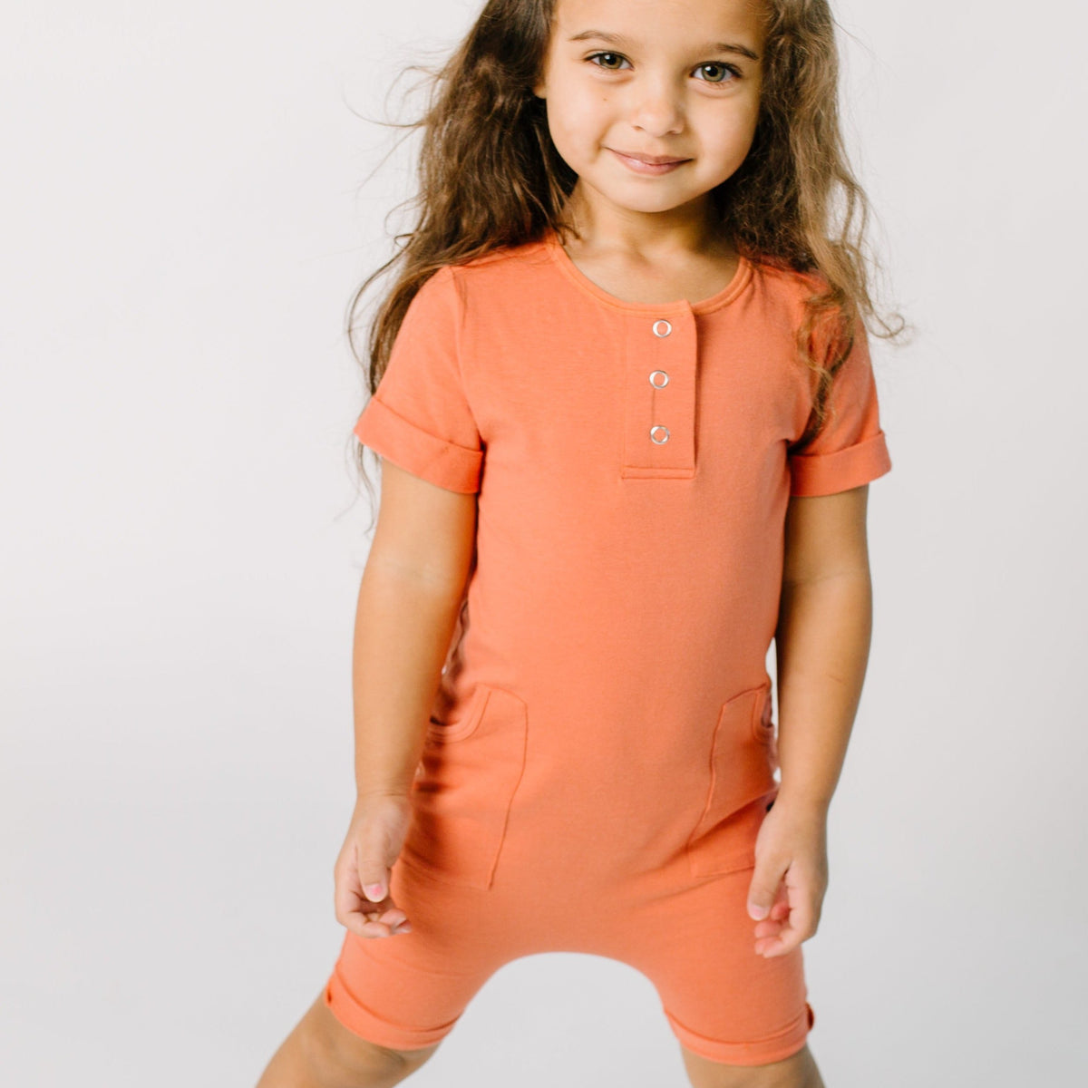 Kids Ragtime Henley Short Essentials Rag Romper | Kids Rompers & Jumpsuits | RAGS ...