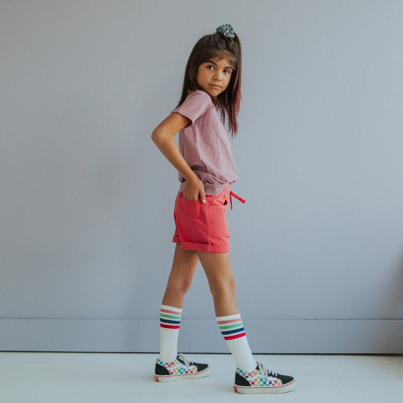 Short Sleeve Chest Pocket Kids Essentials Tee  - 'Lavender (FINAL SALE)'