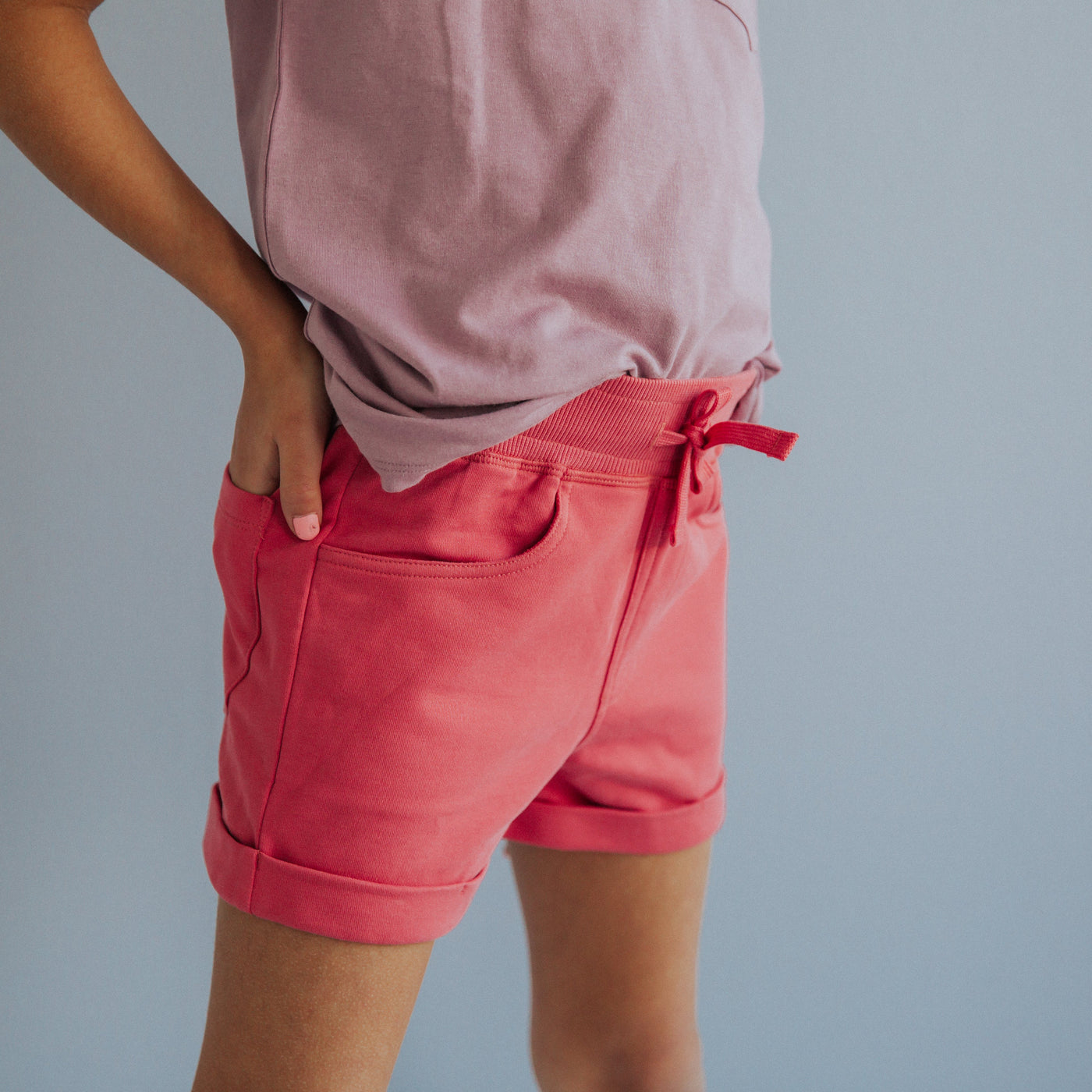 Essentials Shorts with Rolled Hem - 'Hot Pink'