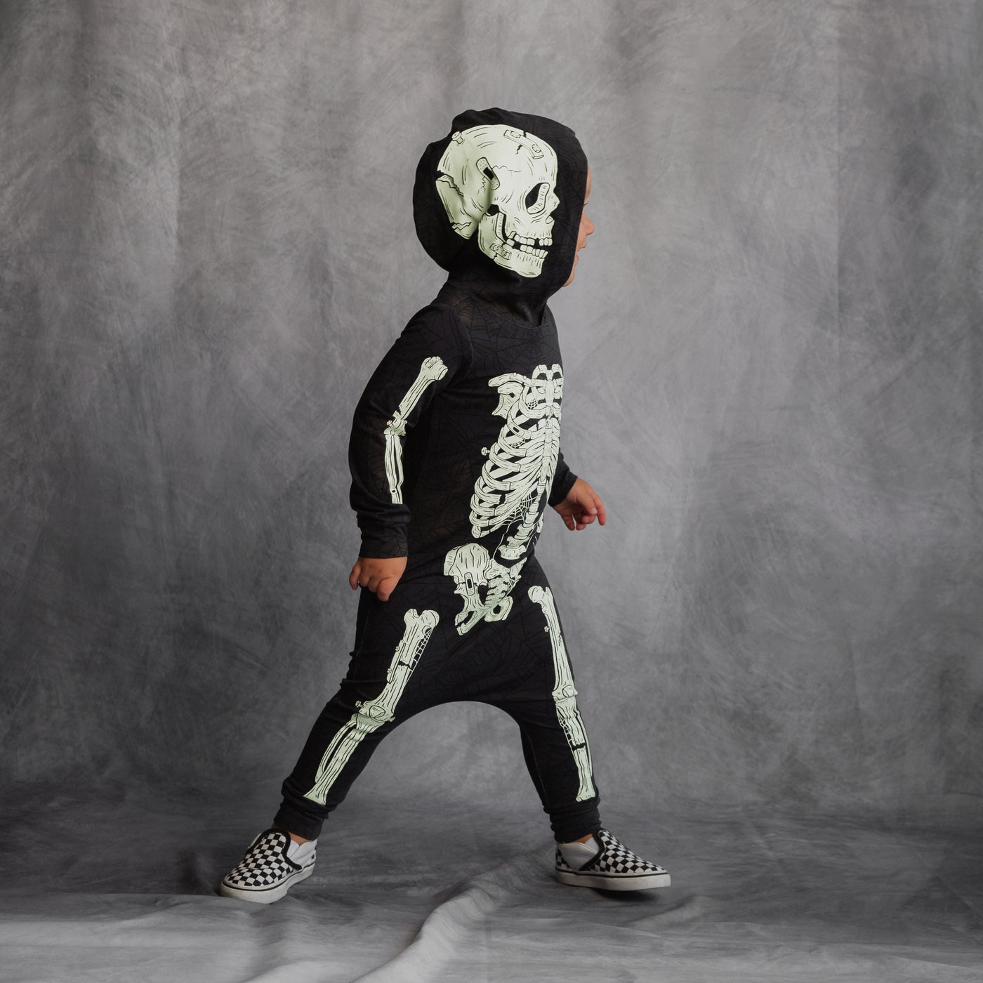 Rag Romper - 'Full body Skelly' - Black