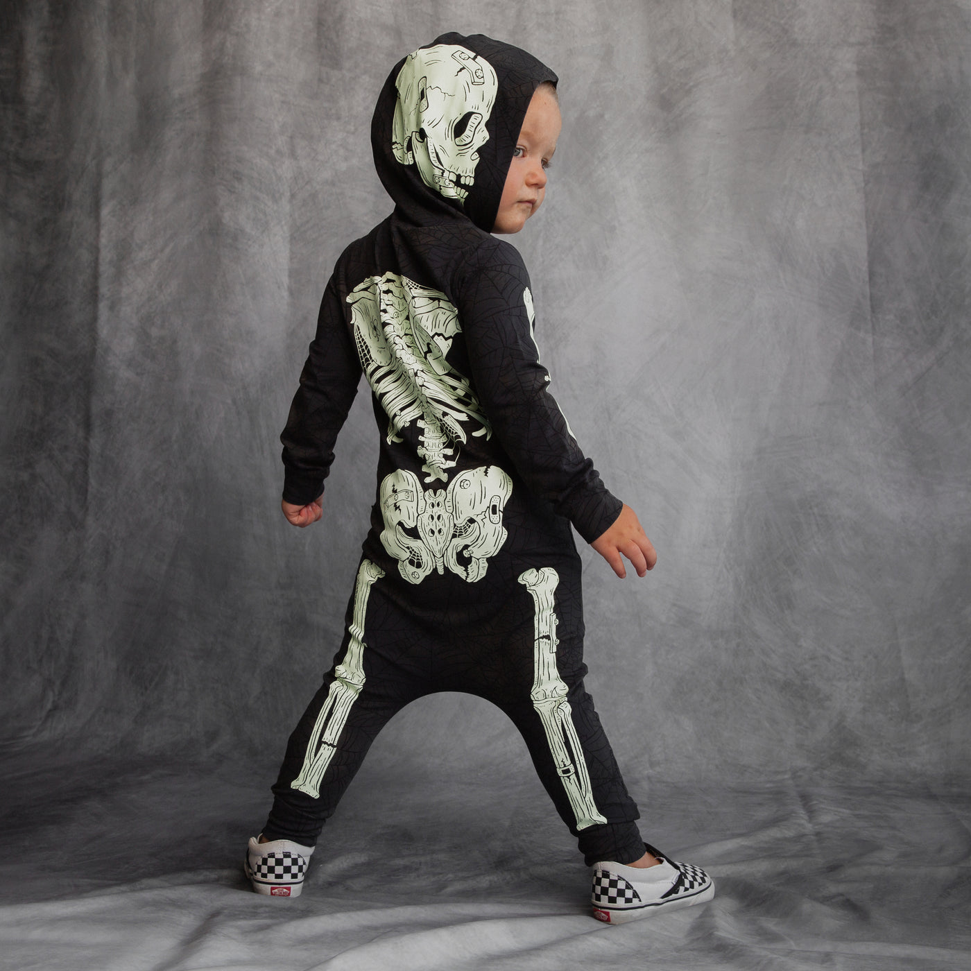 Rag Romper - 'Full body Skelly' - Black