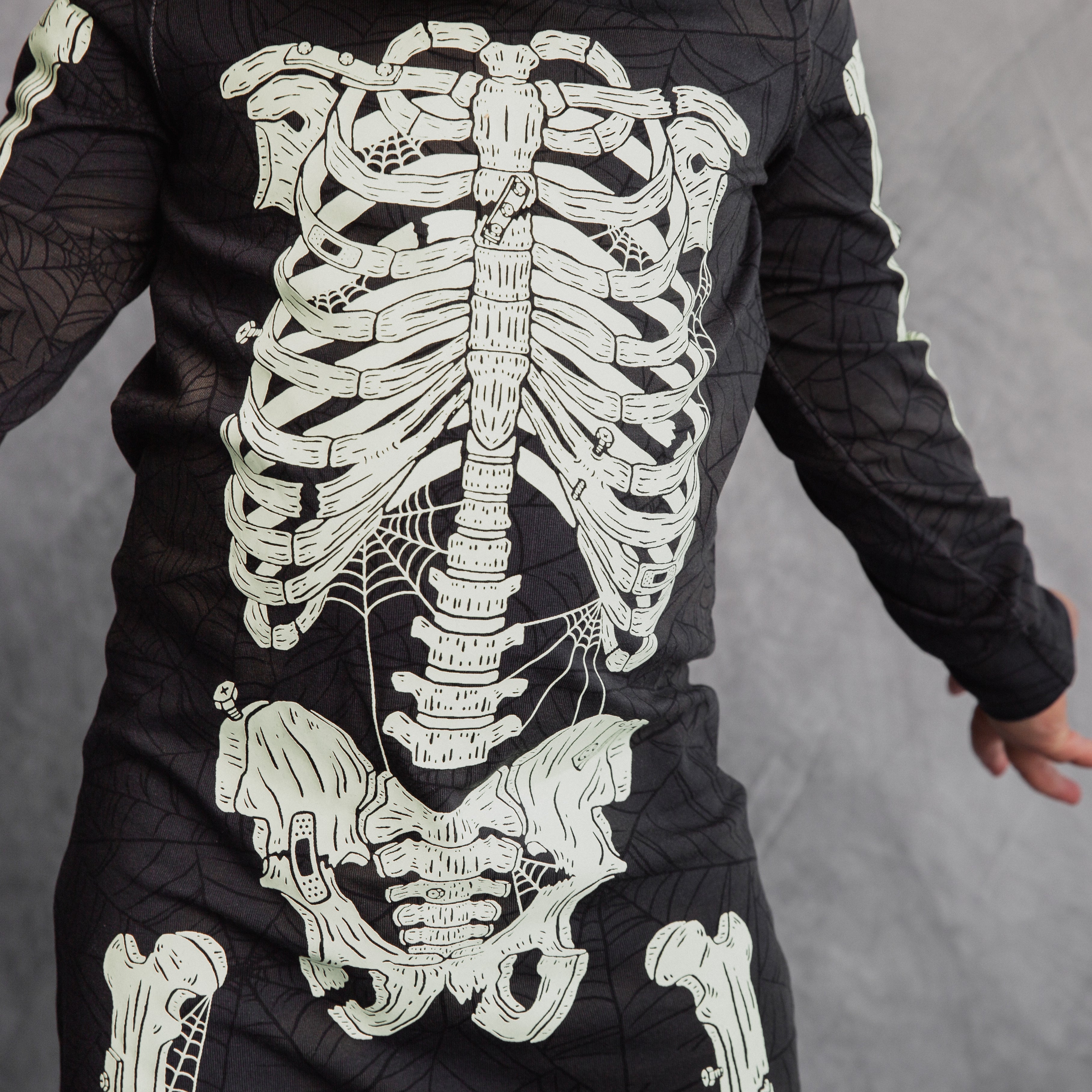 Rag Romper - 'Full body Skelly' - Black