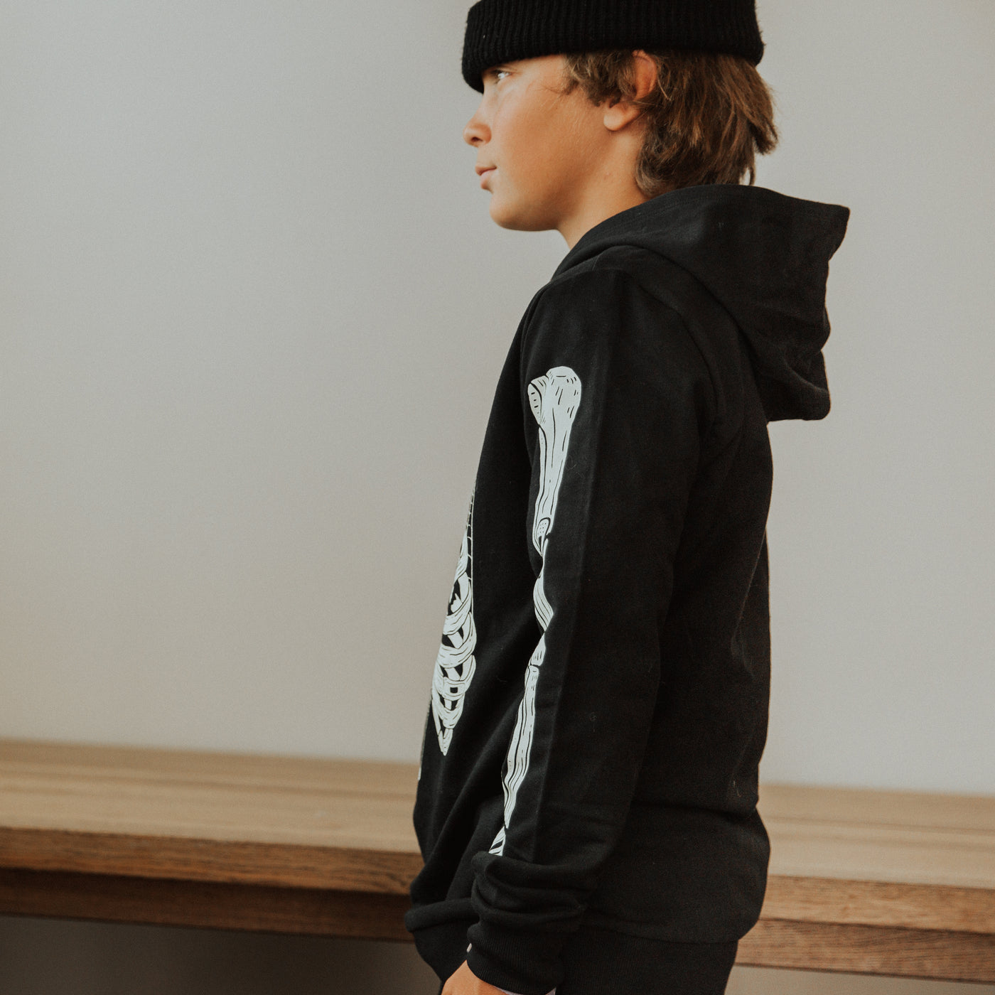 ***PREORDER*** Kids Hoodie - 'Skelly' - Black