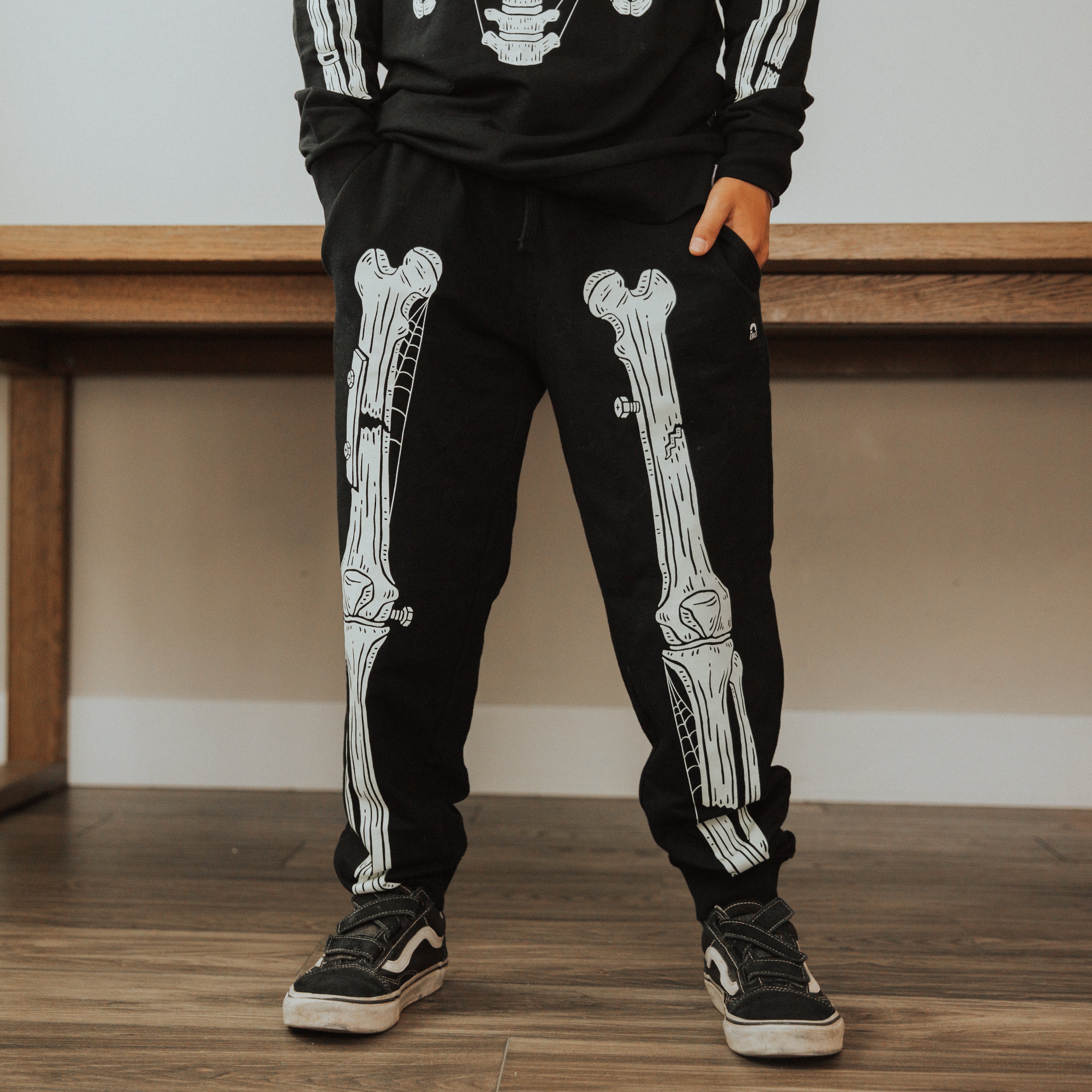 ***PREORDER*** Relaxed Fit Joggers - 'Skelly' - Black