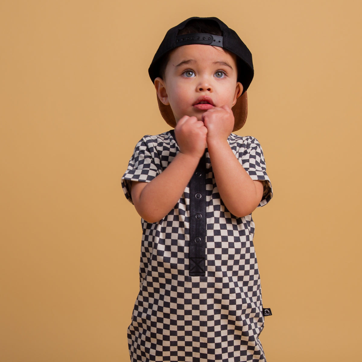 Kids Ragtime Washed Black and White Check Rag | Kids Rompers & Jumpsuits | RAGS.com ...