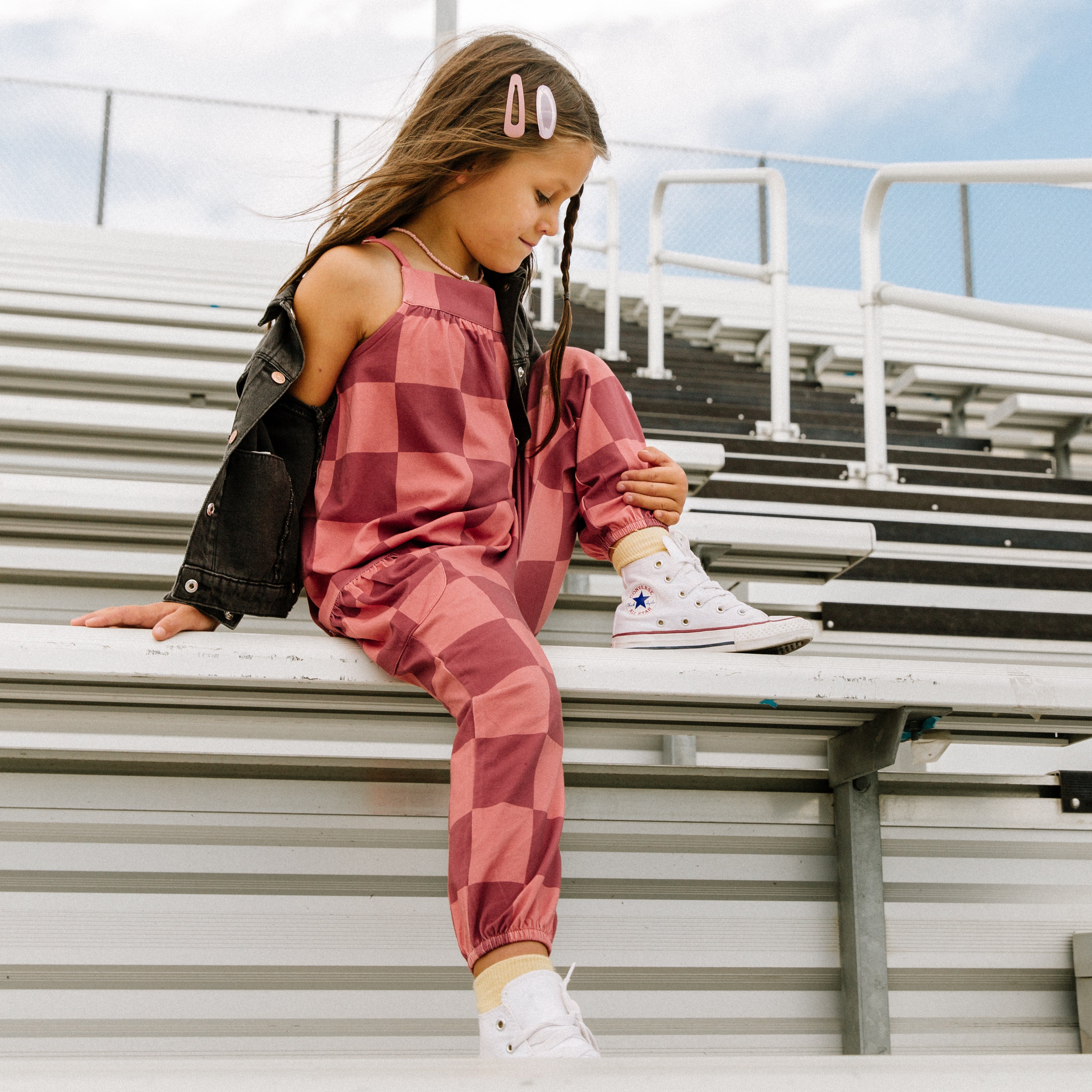 Strappy Jumper - 'Pink Check'